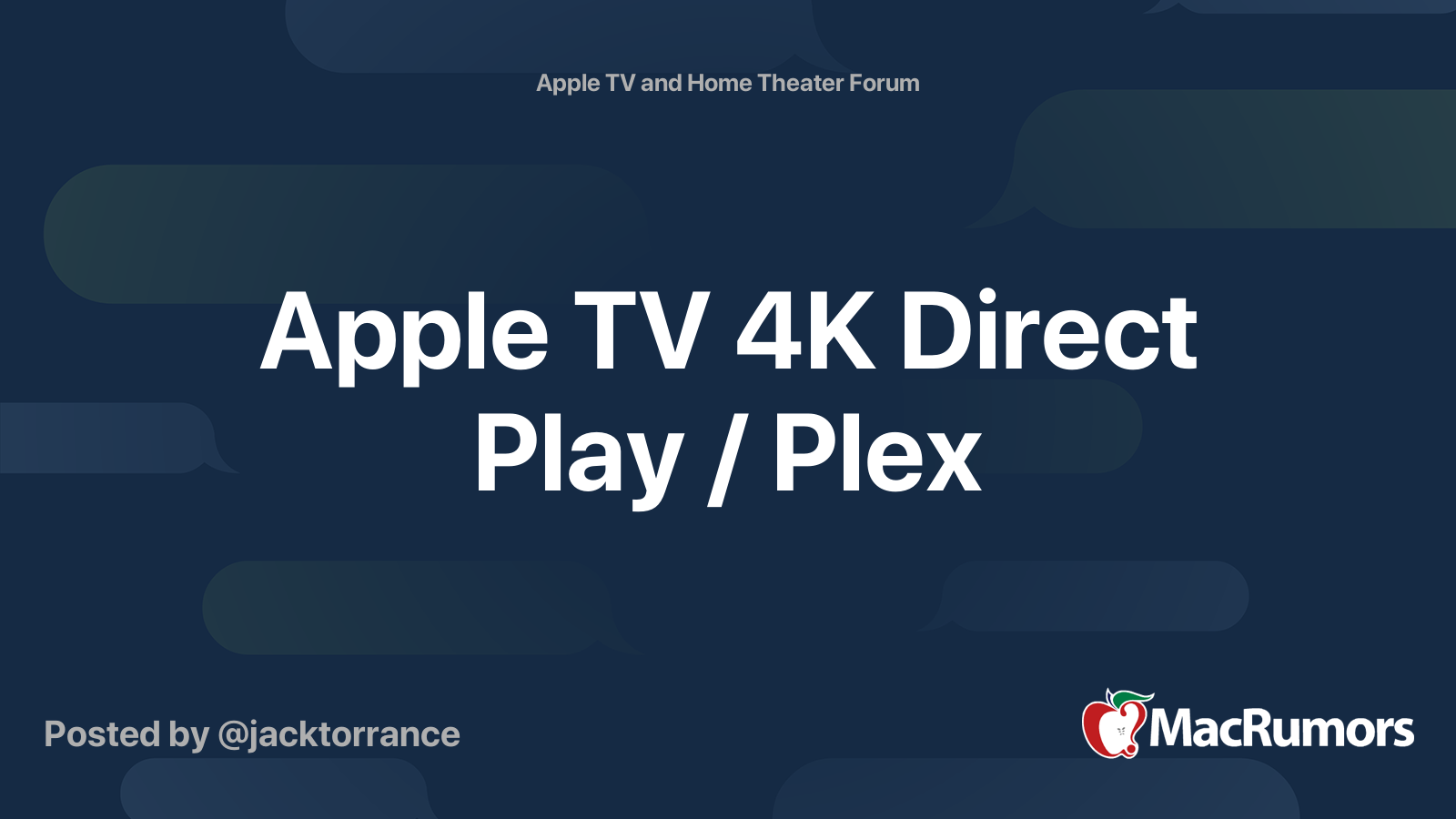 Ironisk Forløber Pensioneret Apple TV 4K Direct Play / Plex | MacRumors Forums
