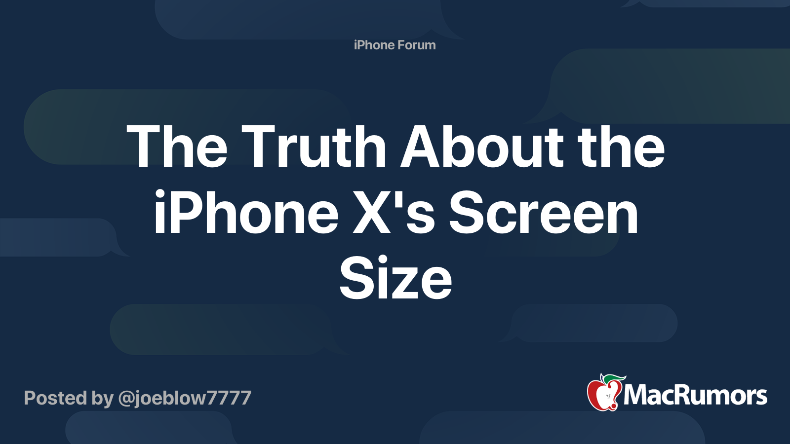 The Truth About the iPhone X's Screen Size | MacRumors Forums