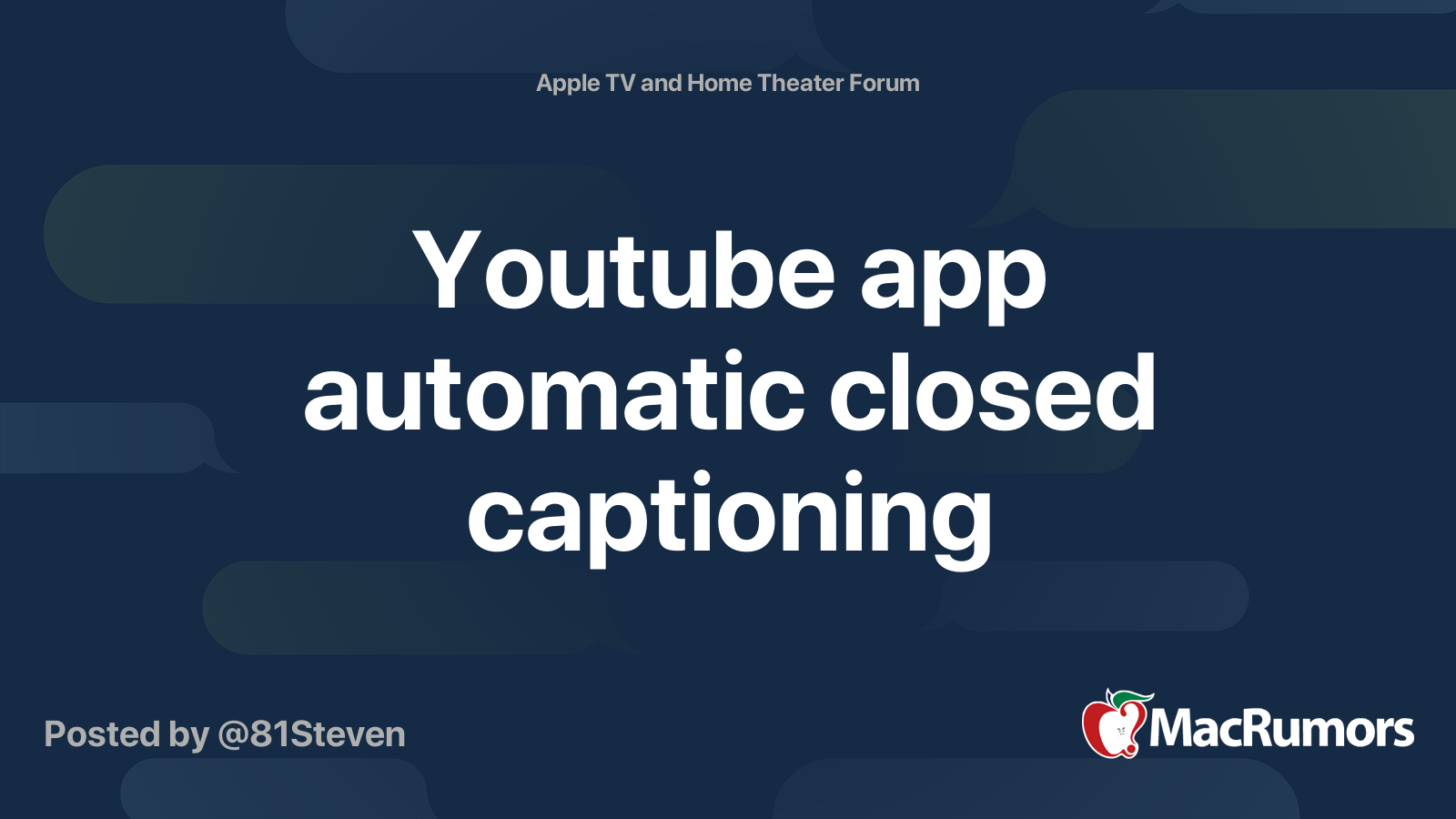 Youtube App Automatic Closed Captioning Macrumors Forums