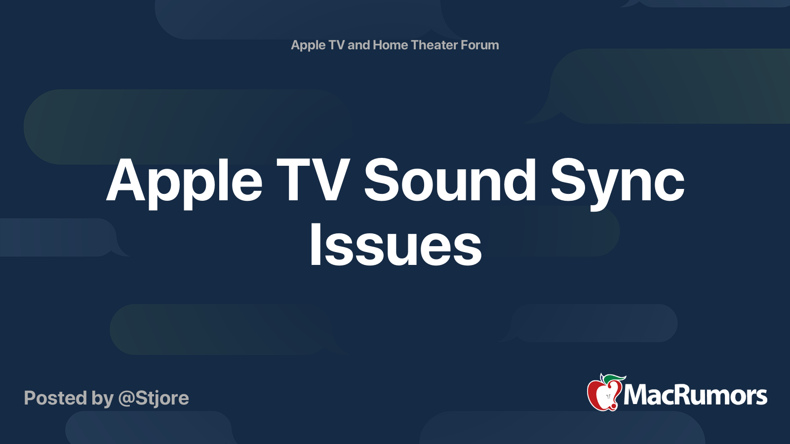 Apple TV Sound Sync Issues MacRumors Forums