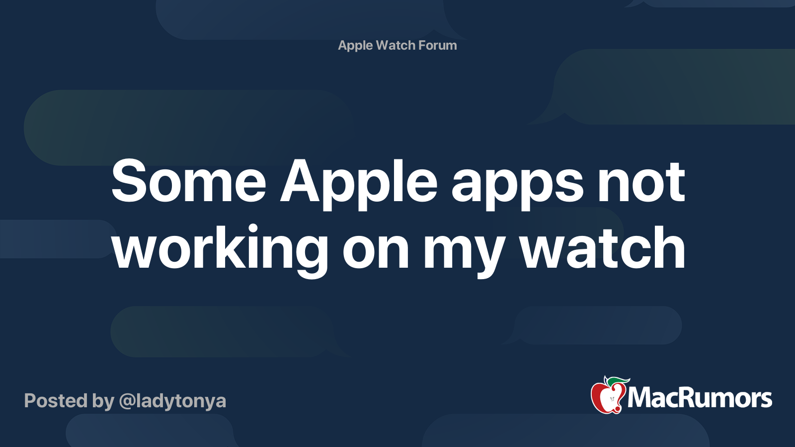 Some Apple apps not working on my watch MacRumors Forums