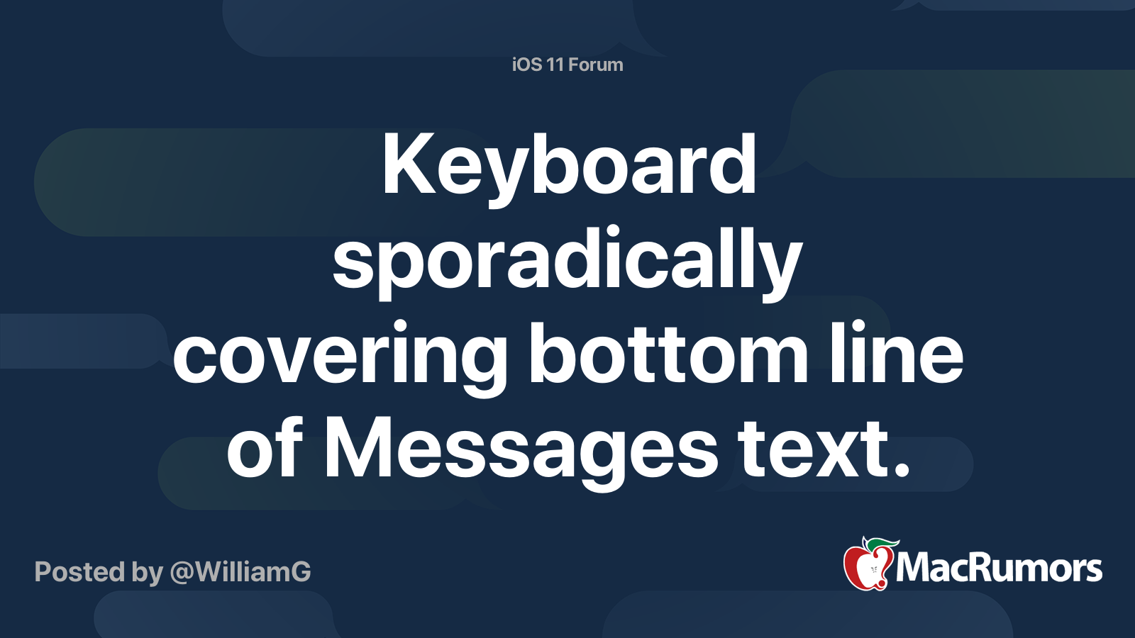Keyboard sporadically covering bottom line of Messages text. Anyone ...