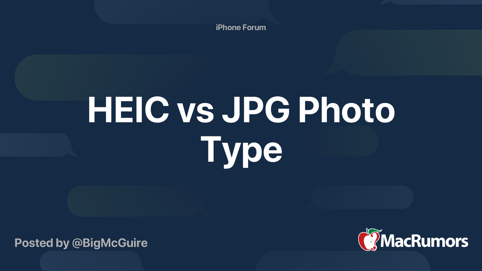 HEIC vs JPG Photo Type | MacRumors Forums