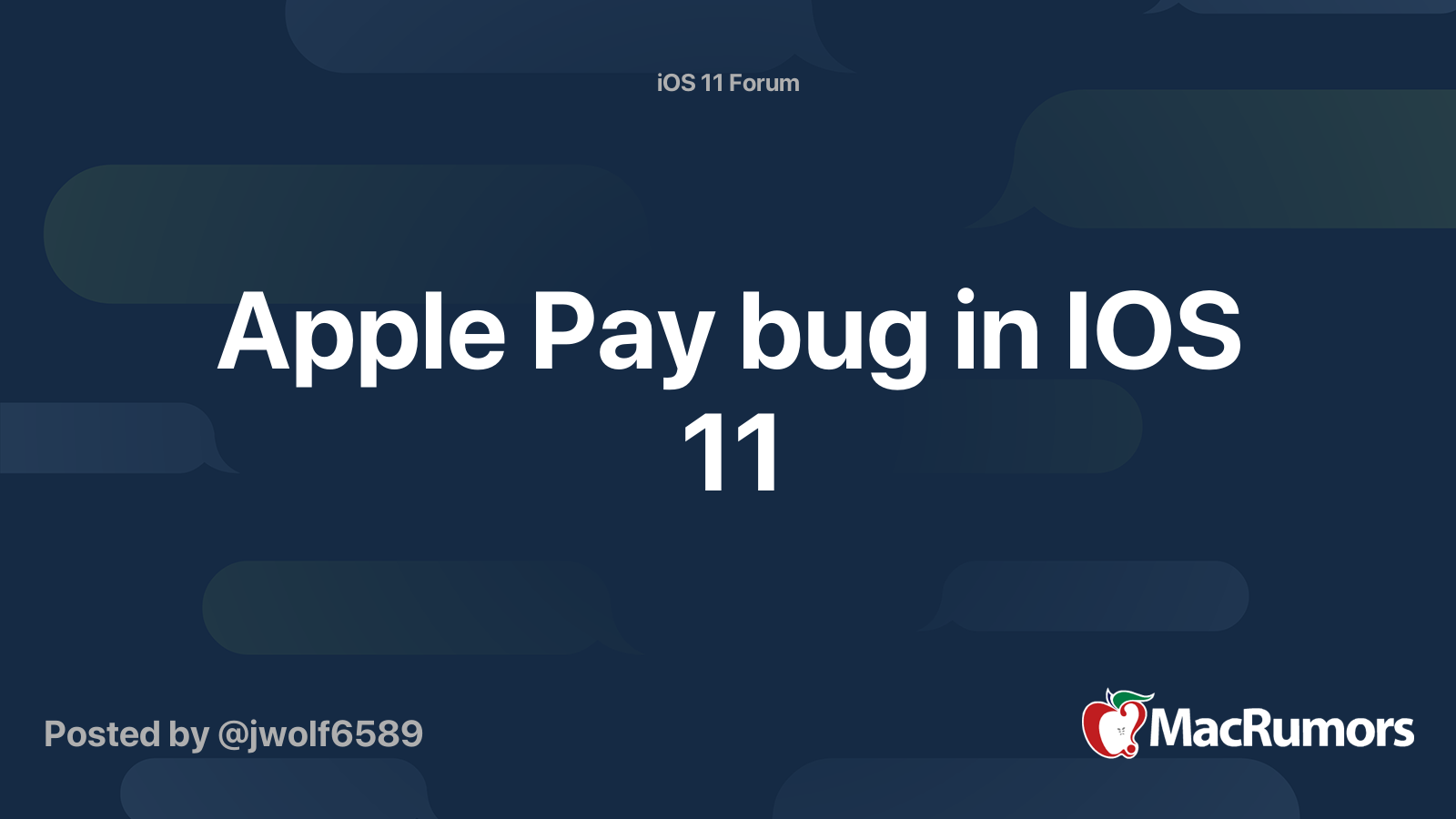 Apple Pay bug in IOS 11 | MacRumors Forums