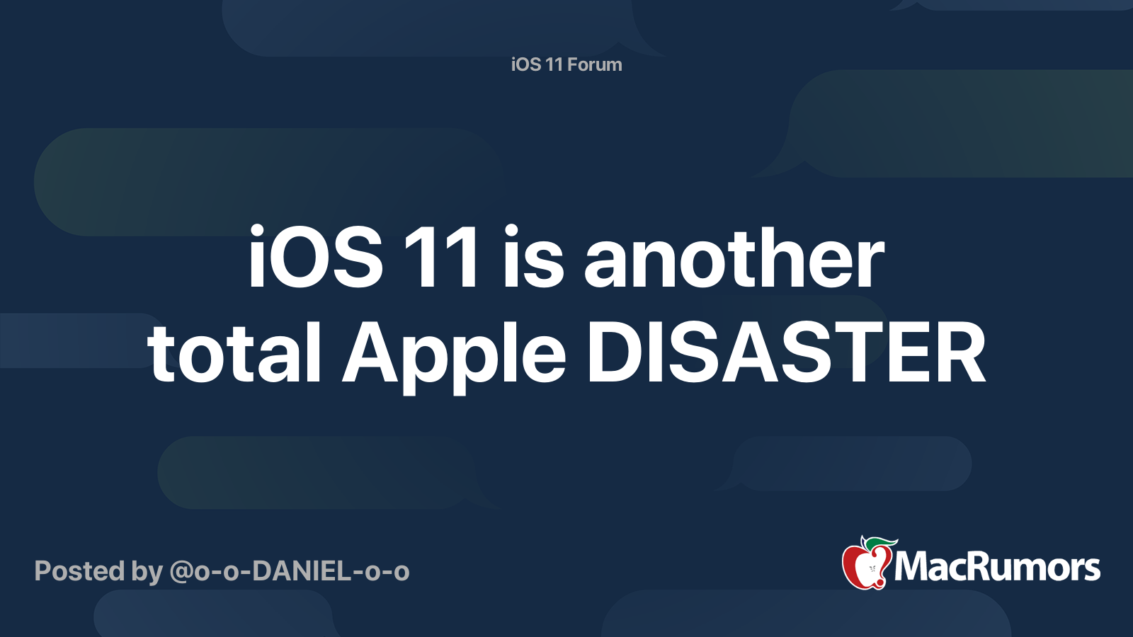 iOS 11 is another total Apple DISASTER | MacRumors Forums