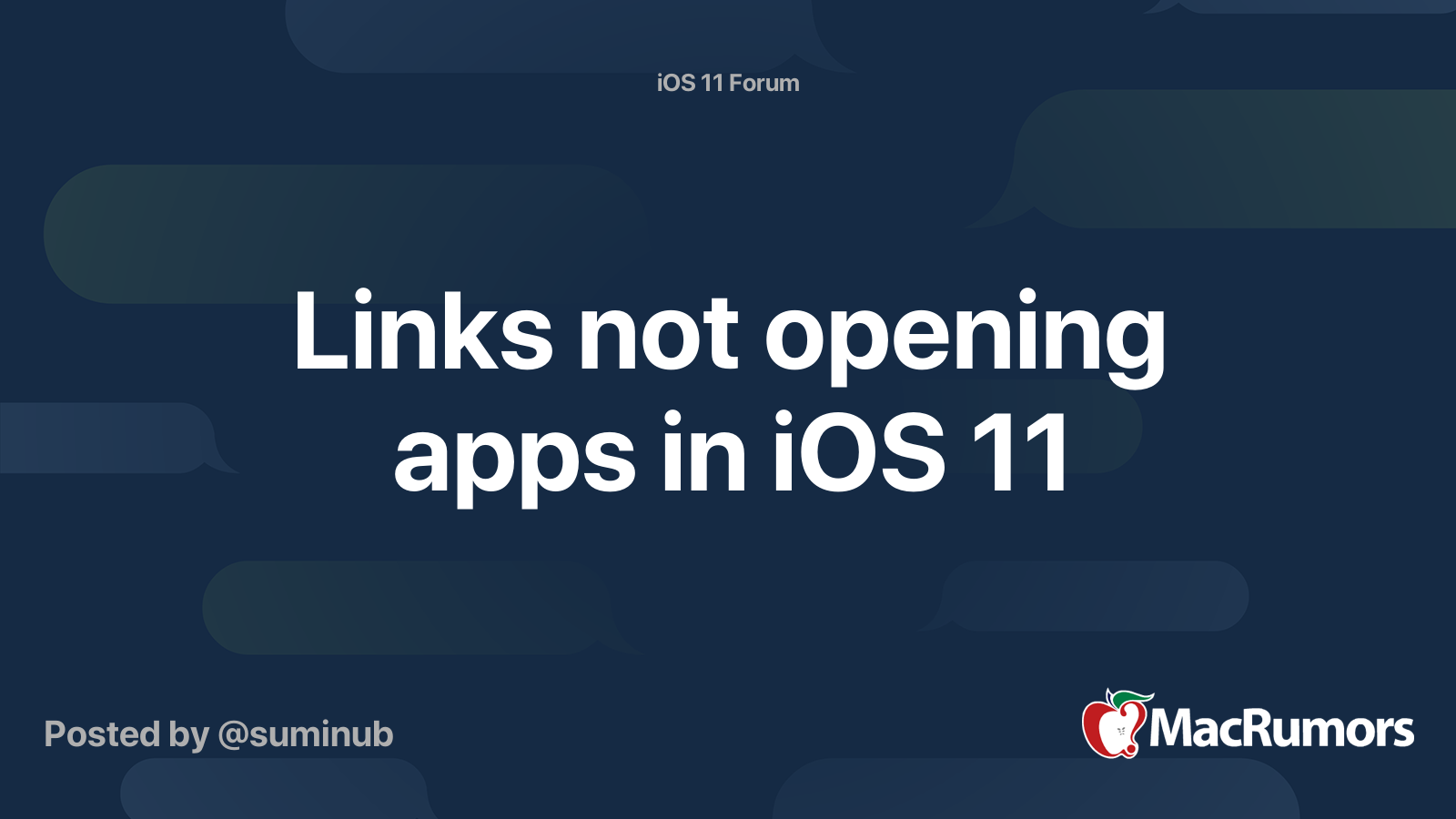 Links not opening apps in iOS 11 MacRumors Forums