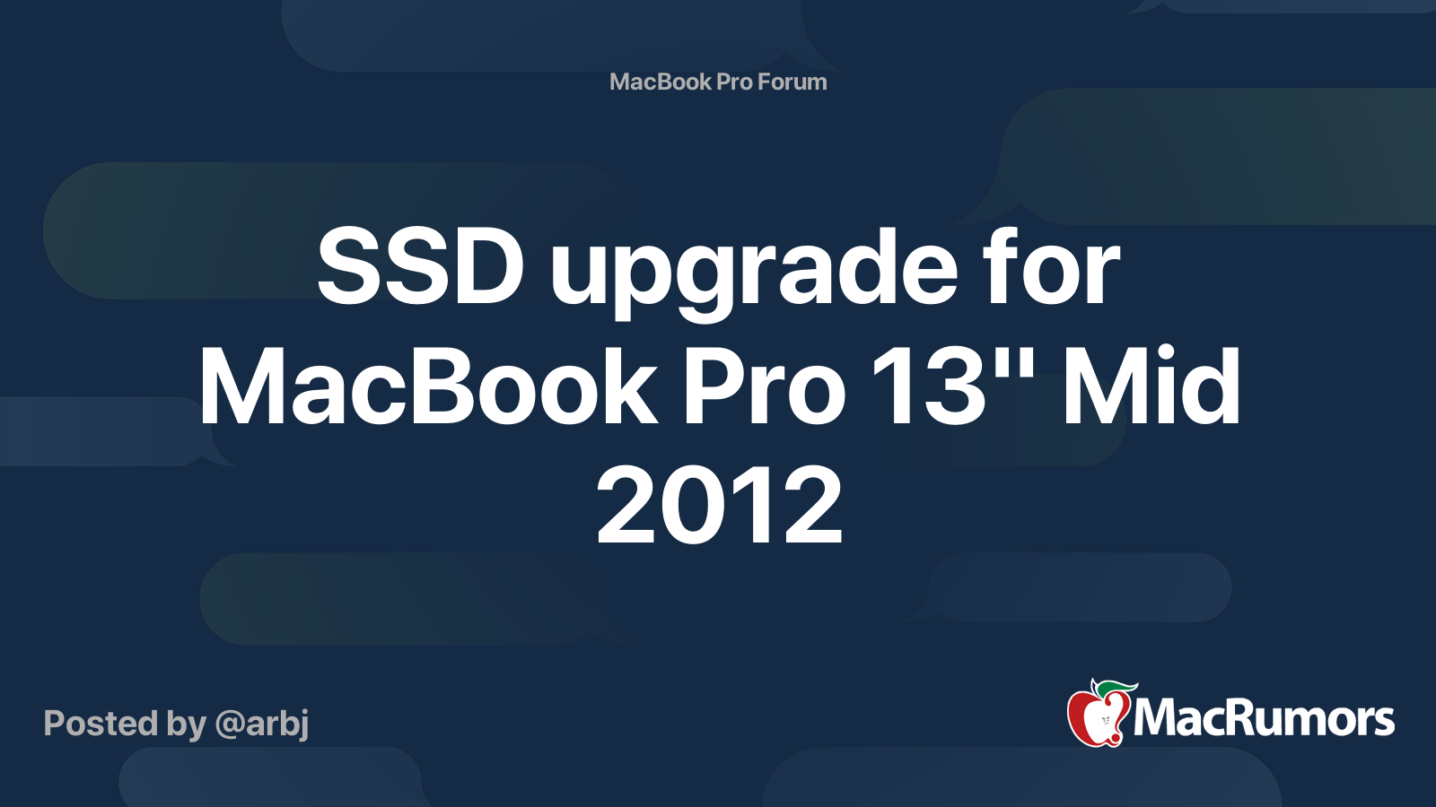 Ssd Upgrade For Macbook Pro 13 Mid 12 Macrumors Forums
