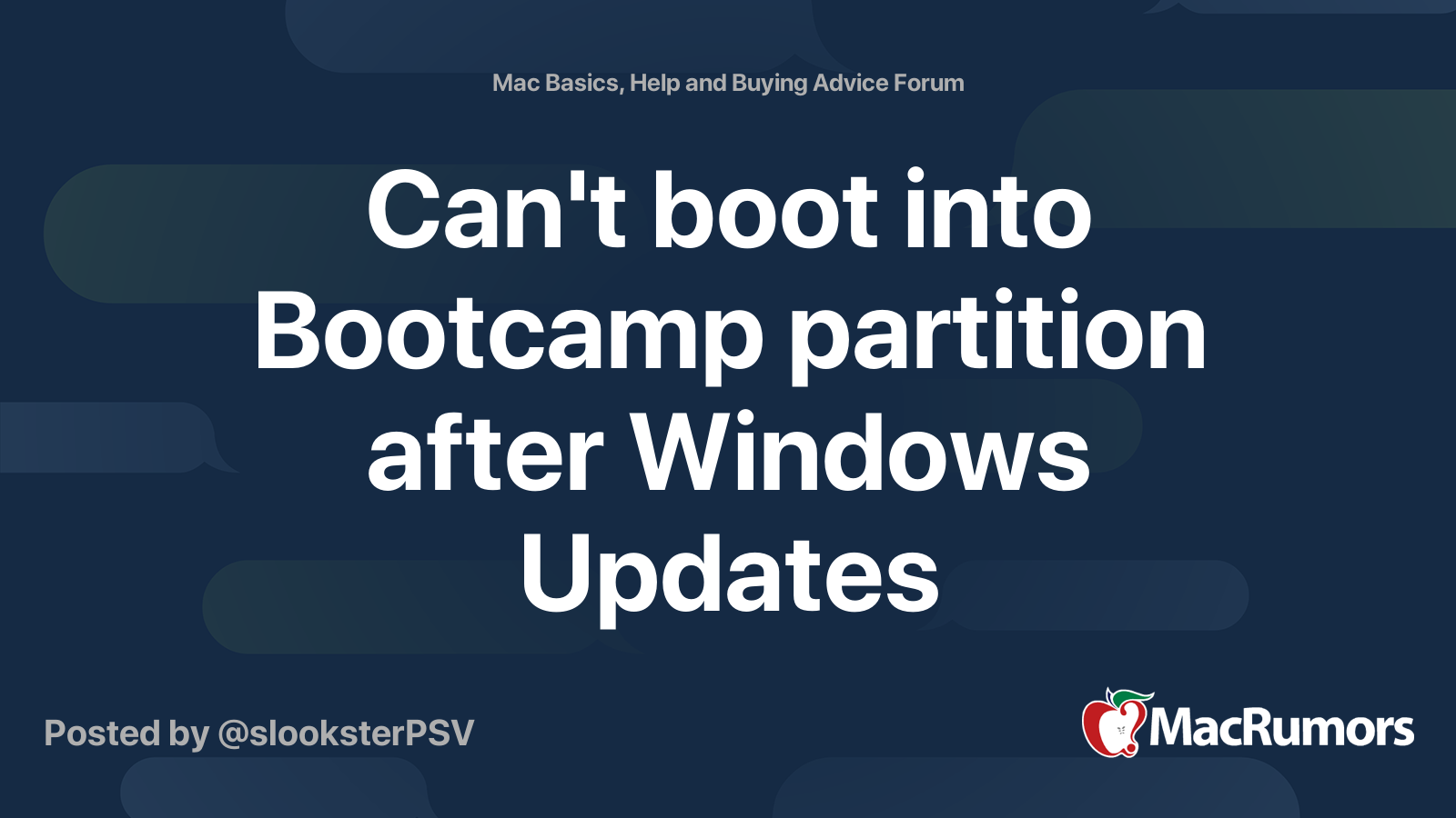 Can t Boot Into Bootcamp Partition After Windows Updates MacRumors Forums