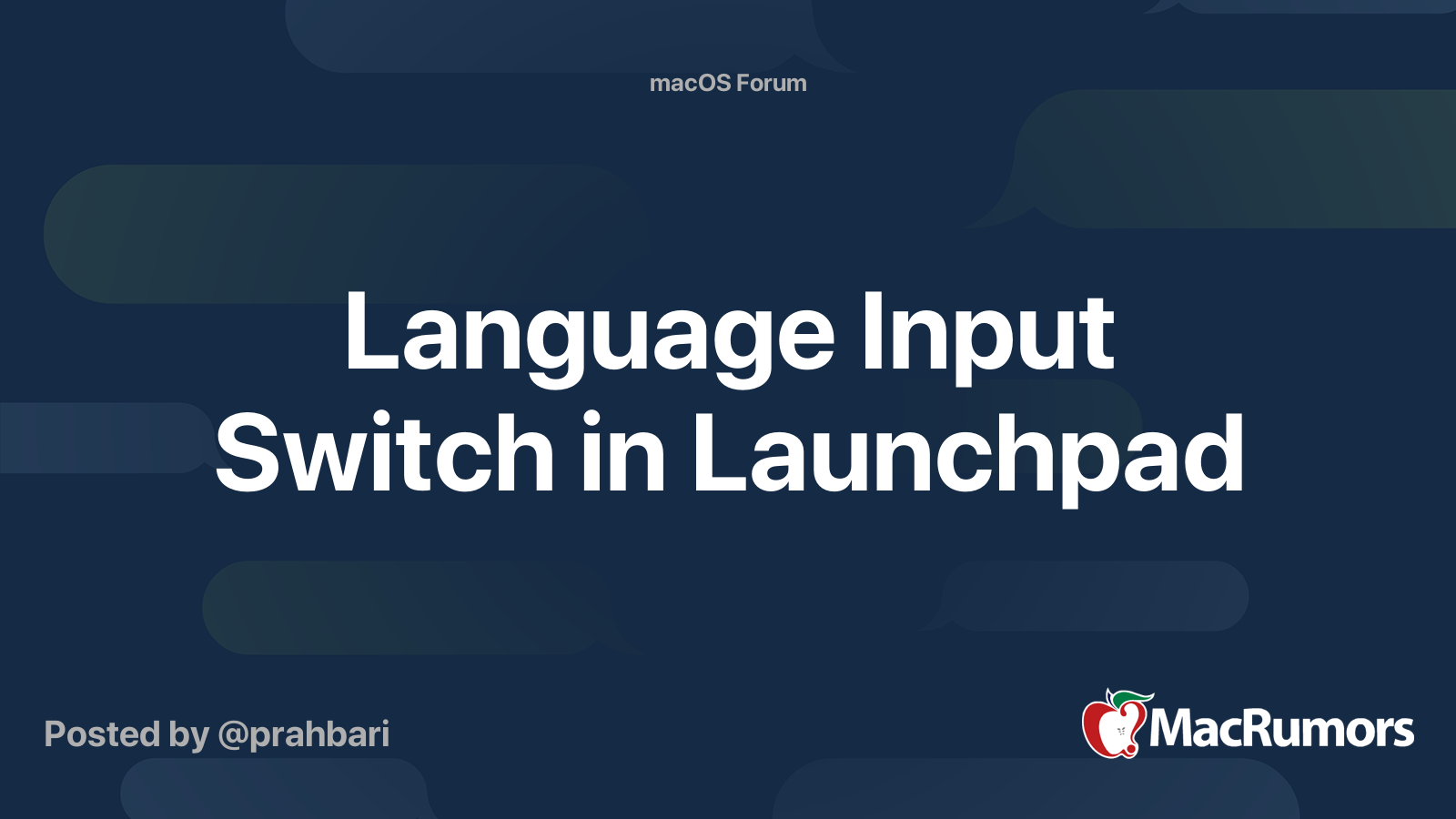 Language Input Switch in Launchpad | MacRumors Forums
