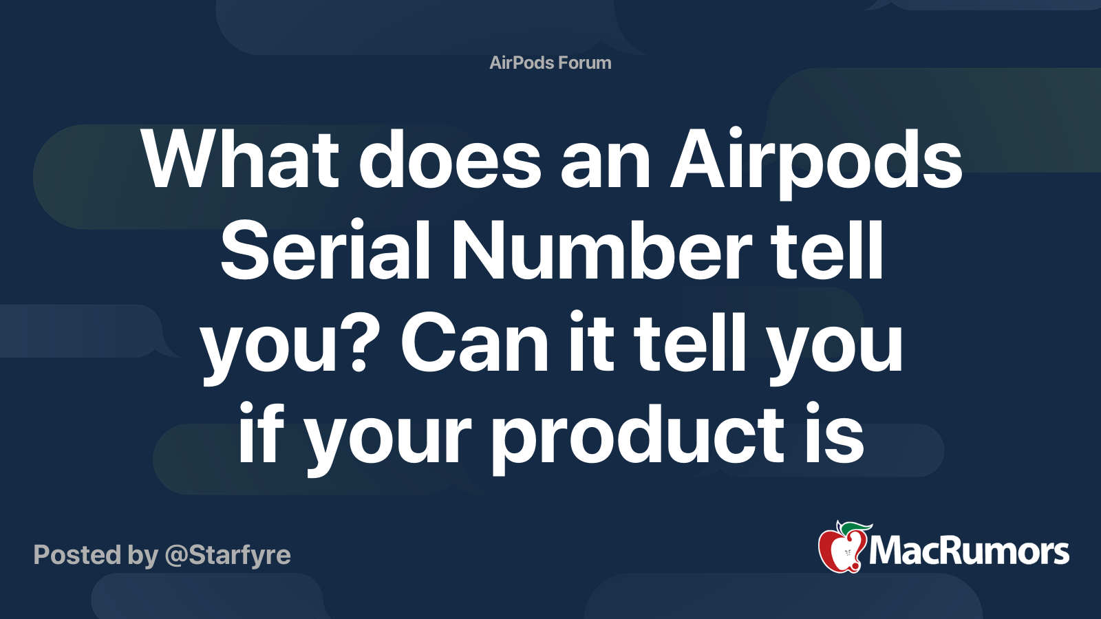 What does an Airpods Serial Number tell you? Can it tell you if your