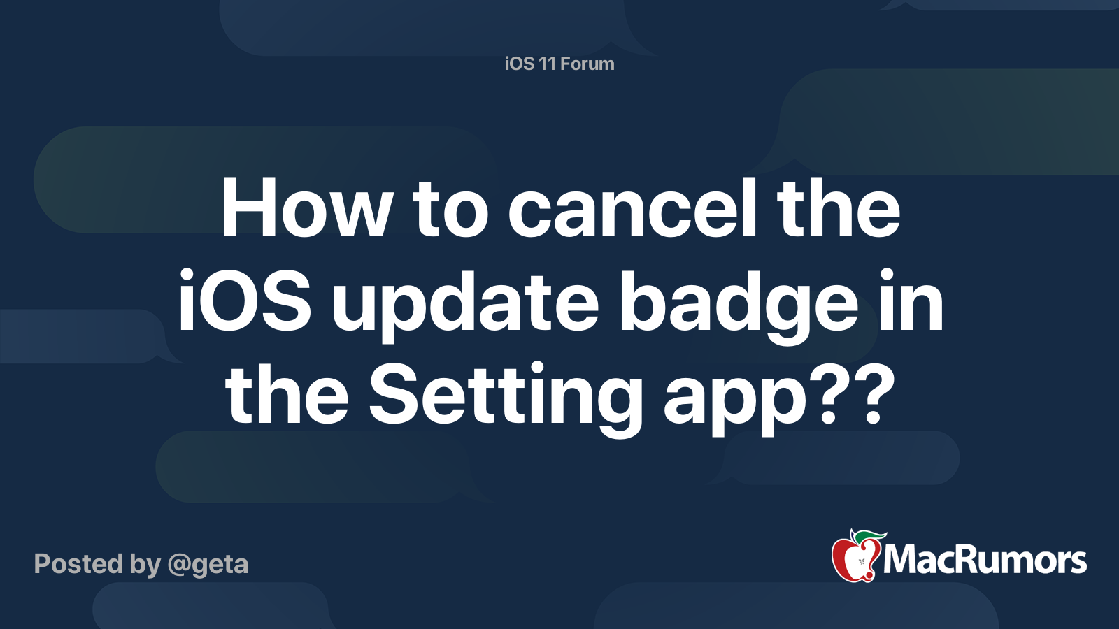 How to cancel the iOS update badge in the Setting app?? | MacRumors Forums