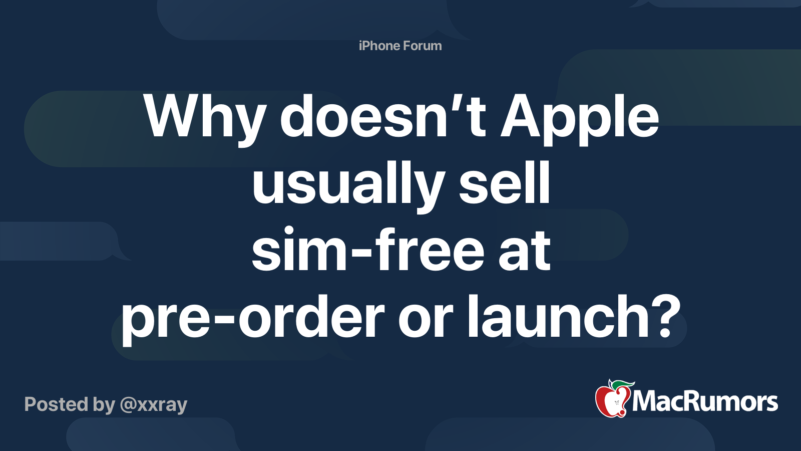 Why doesn’t Apple usually sell simfree at preorder or launch