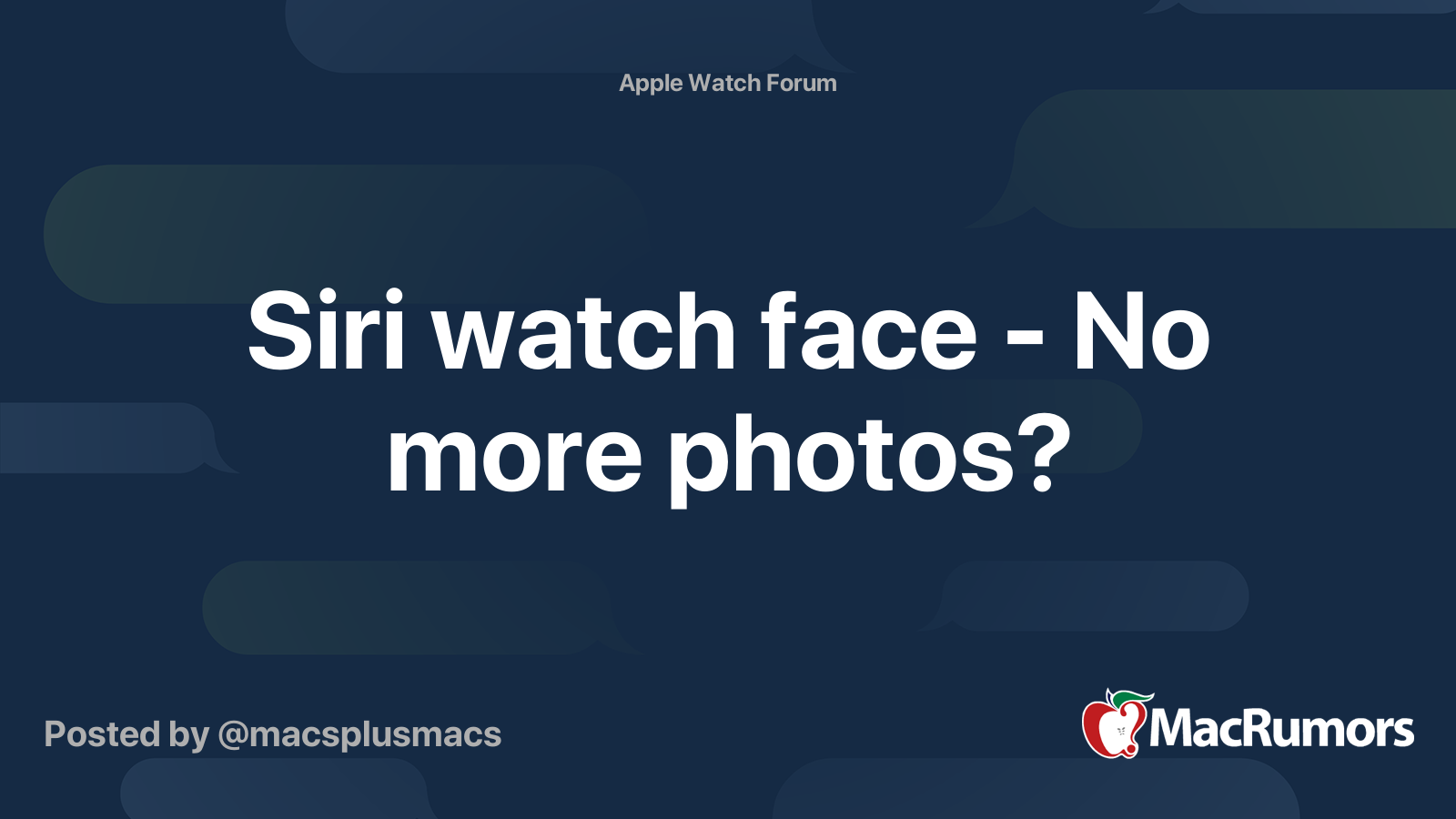 Siri Watch Face No More Photos Macrumors Forums