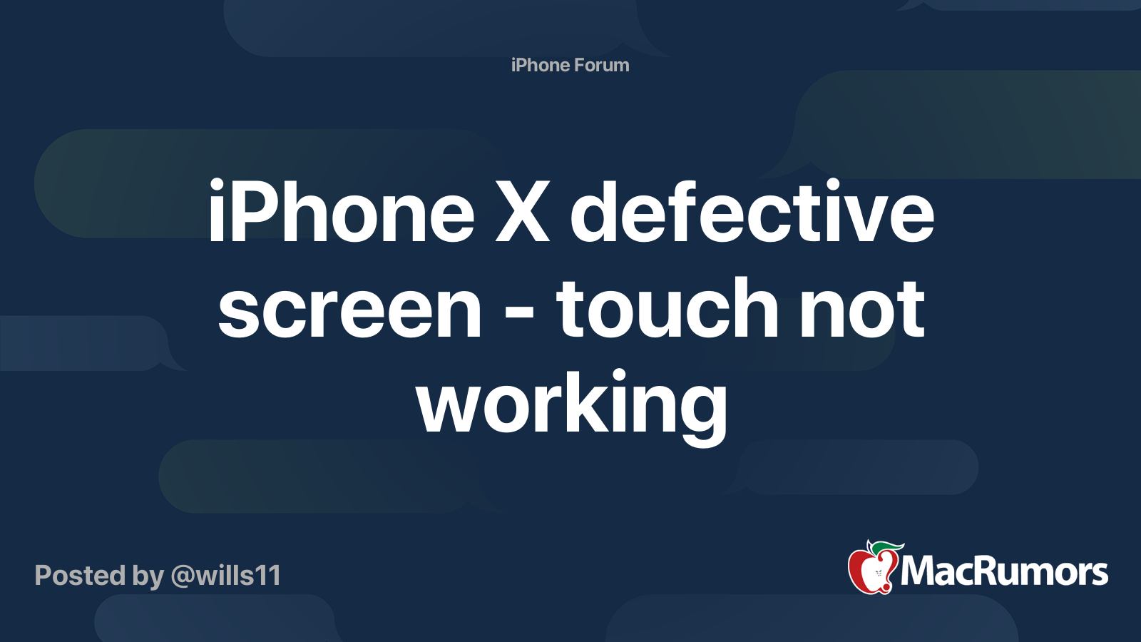 iPhone X defective screen touch not working MacRumors Forums