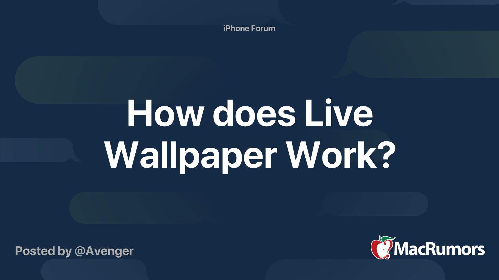 How does Live Wallpaper Work? MacRumors Forums