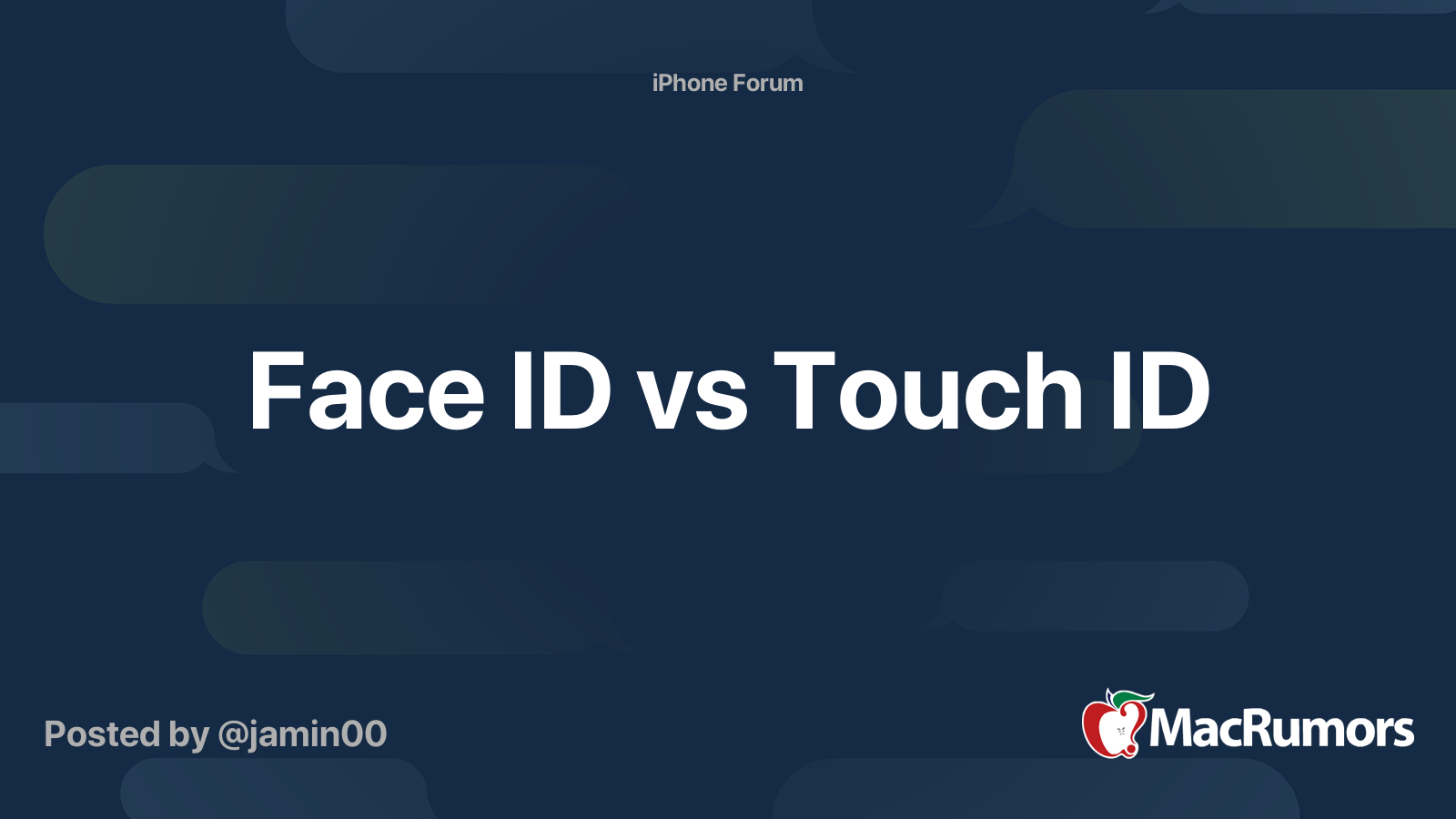 Face ID vs Touch ID MacRumors Forums