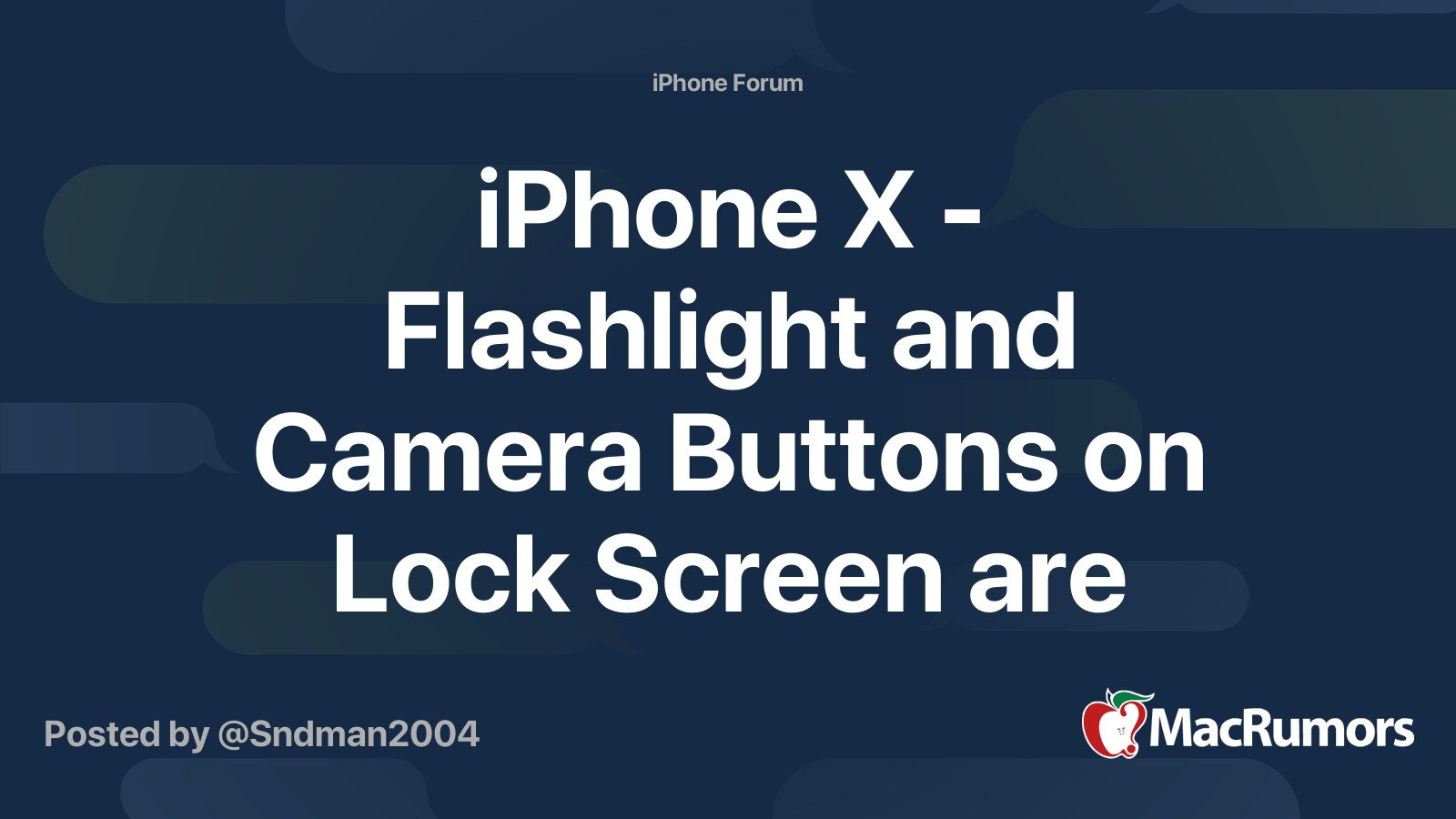 iPhone X Flashlight and Camera Buttons on Lock Screen are force touch MacRumors Forums