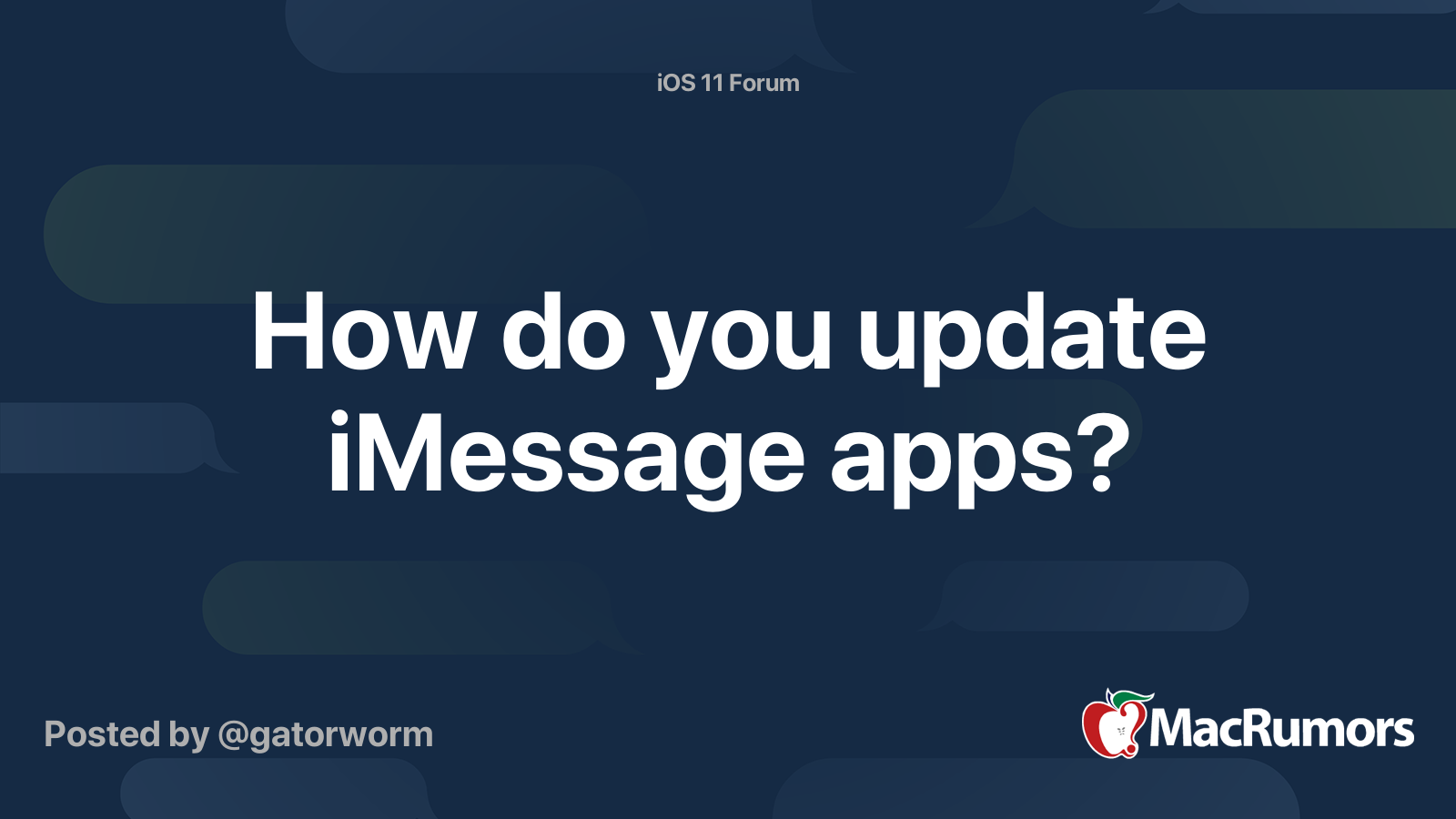How do you update iMessage apps? MacRumors Forums