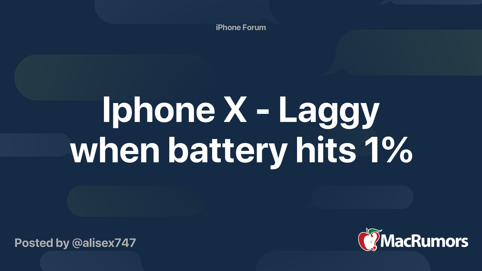 Iphone X - Laggy when battery hits 1% | MacRumors Forums
