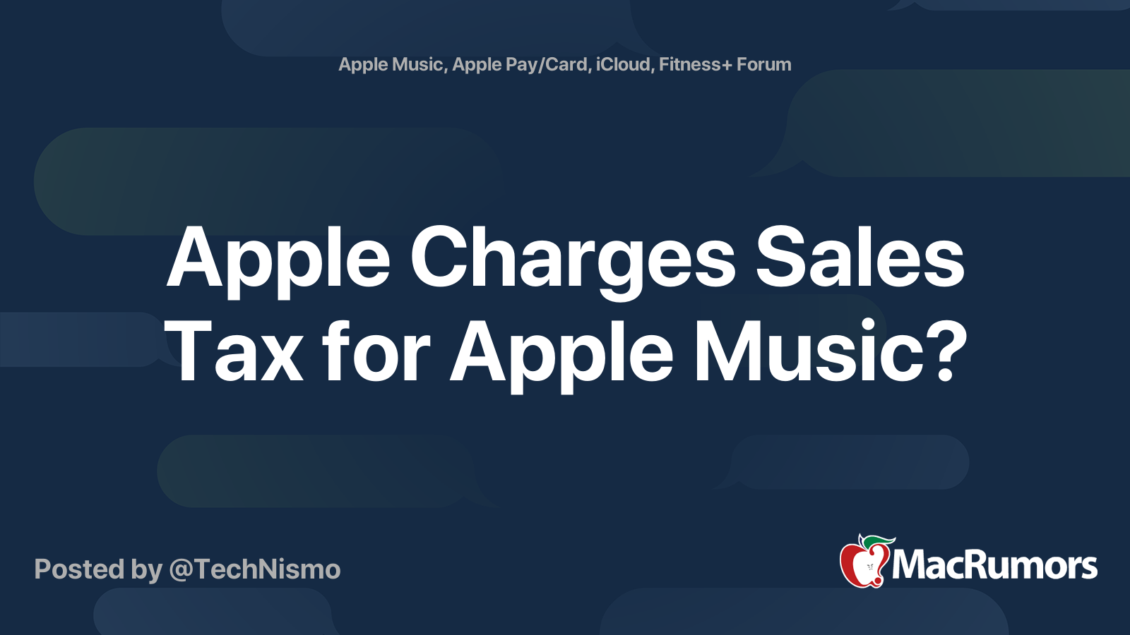 Apple Charges Sales Tax for Apple Music? MacRumors Forums