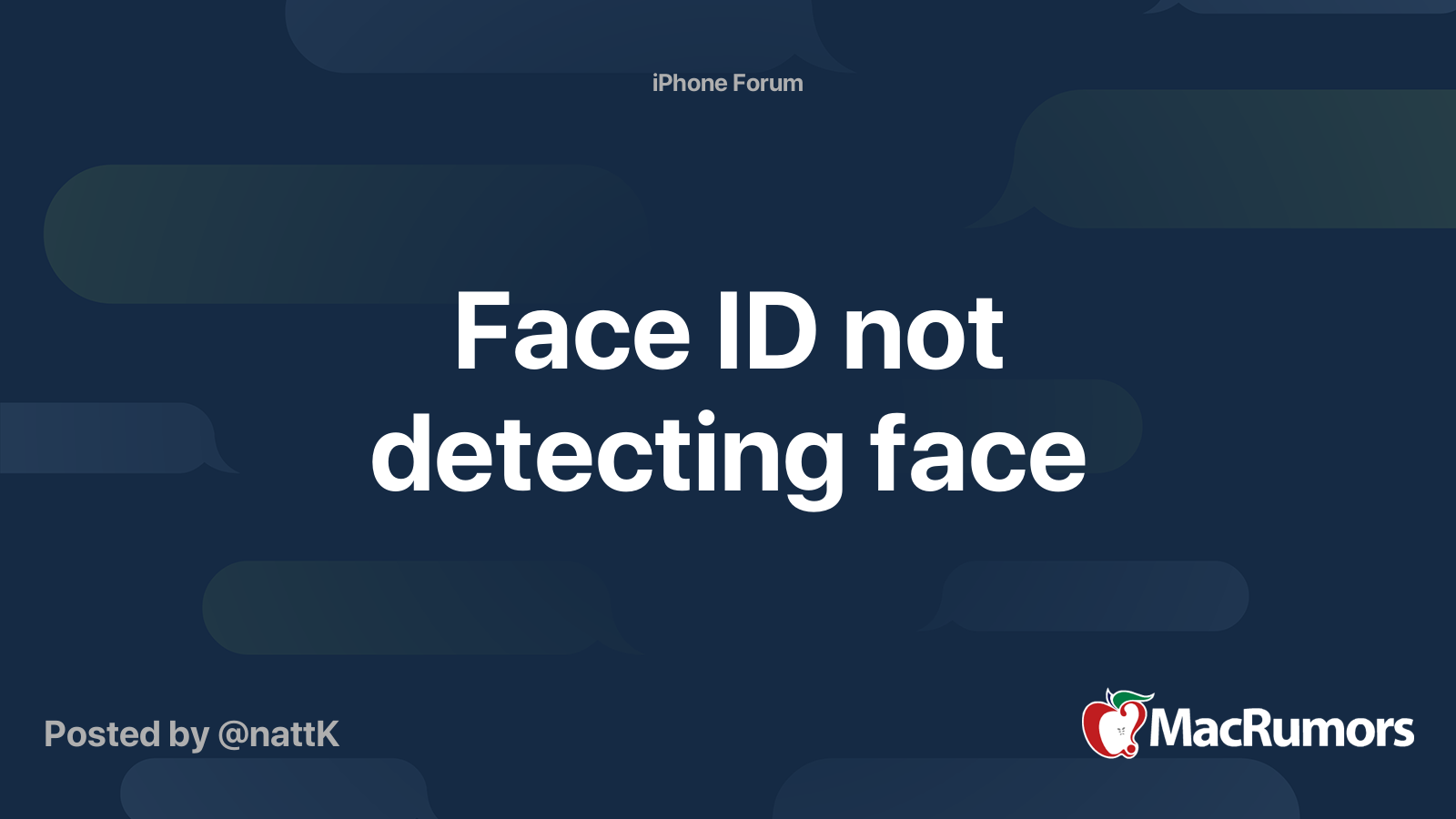 Face ID not detecting face MacRumors Forums
