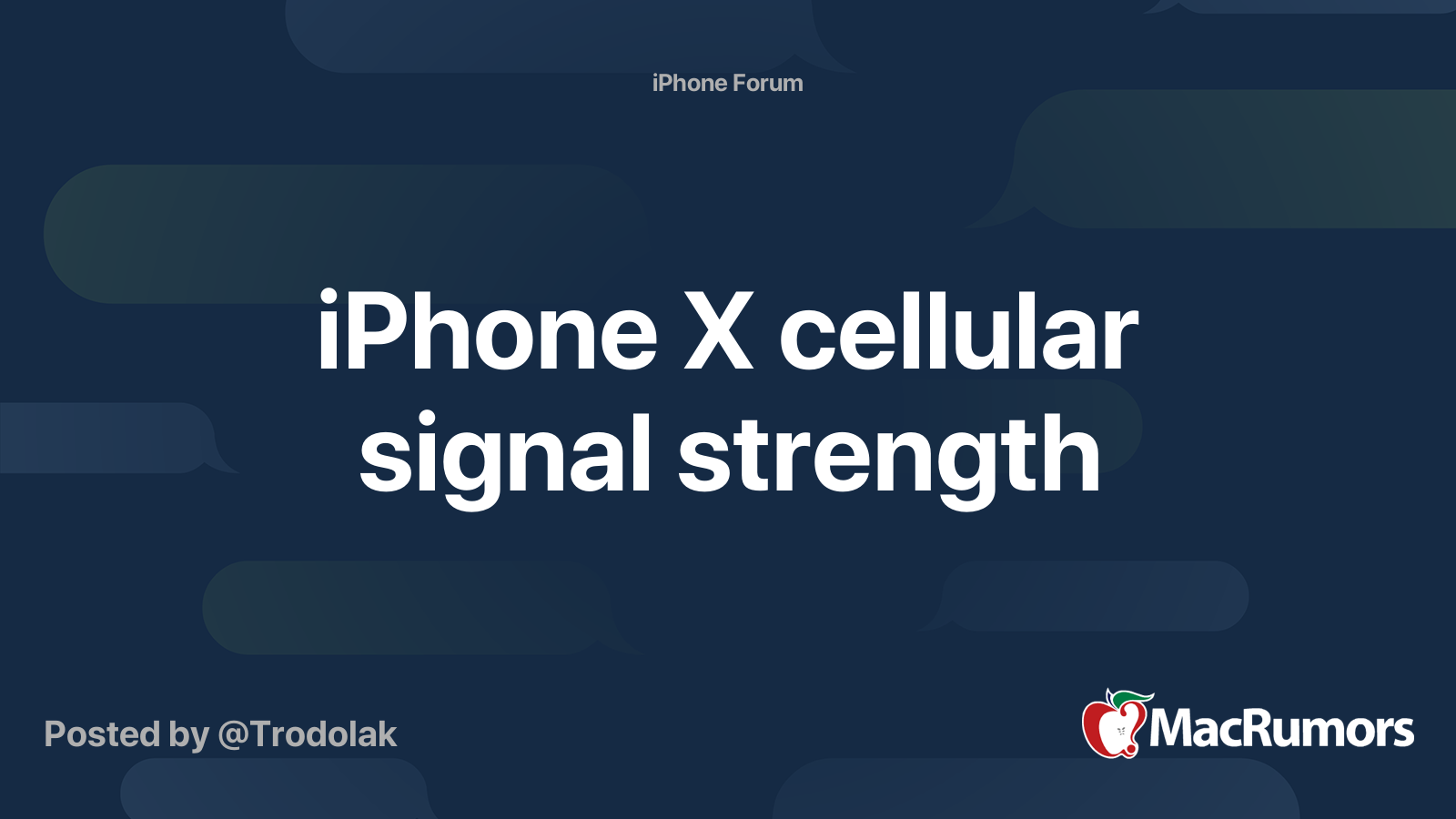 iPhone X cellular signal strength | MacRumors Forums