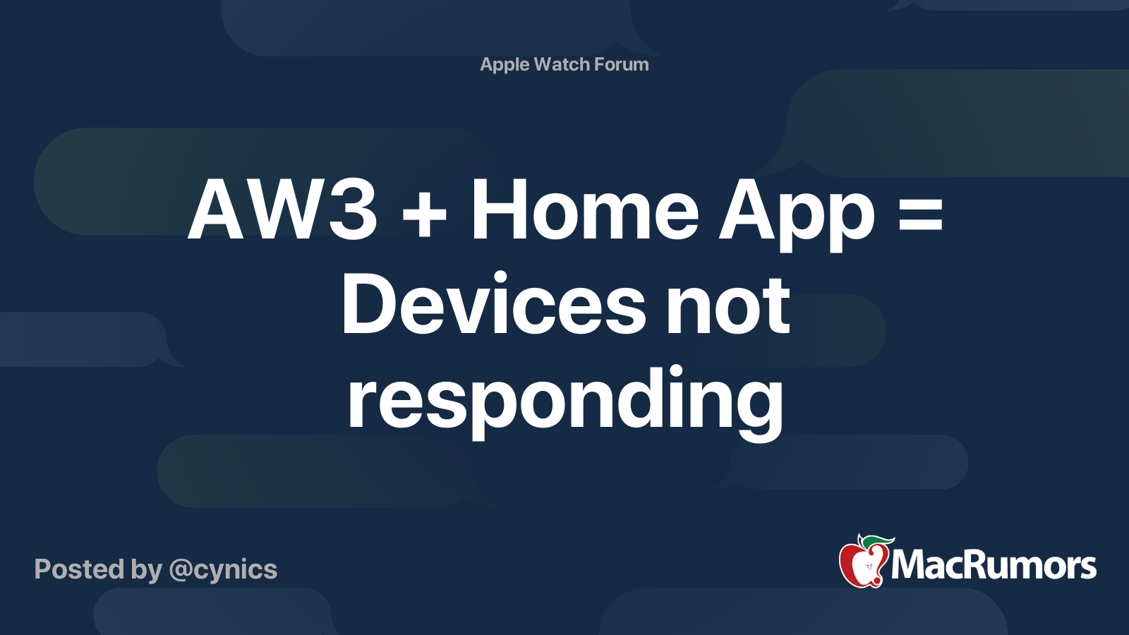 Aw3 Home App Devices Not Responding Macrumors Forums