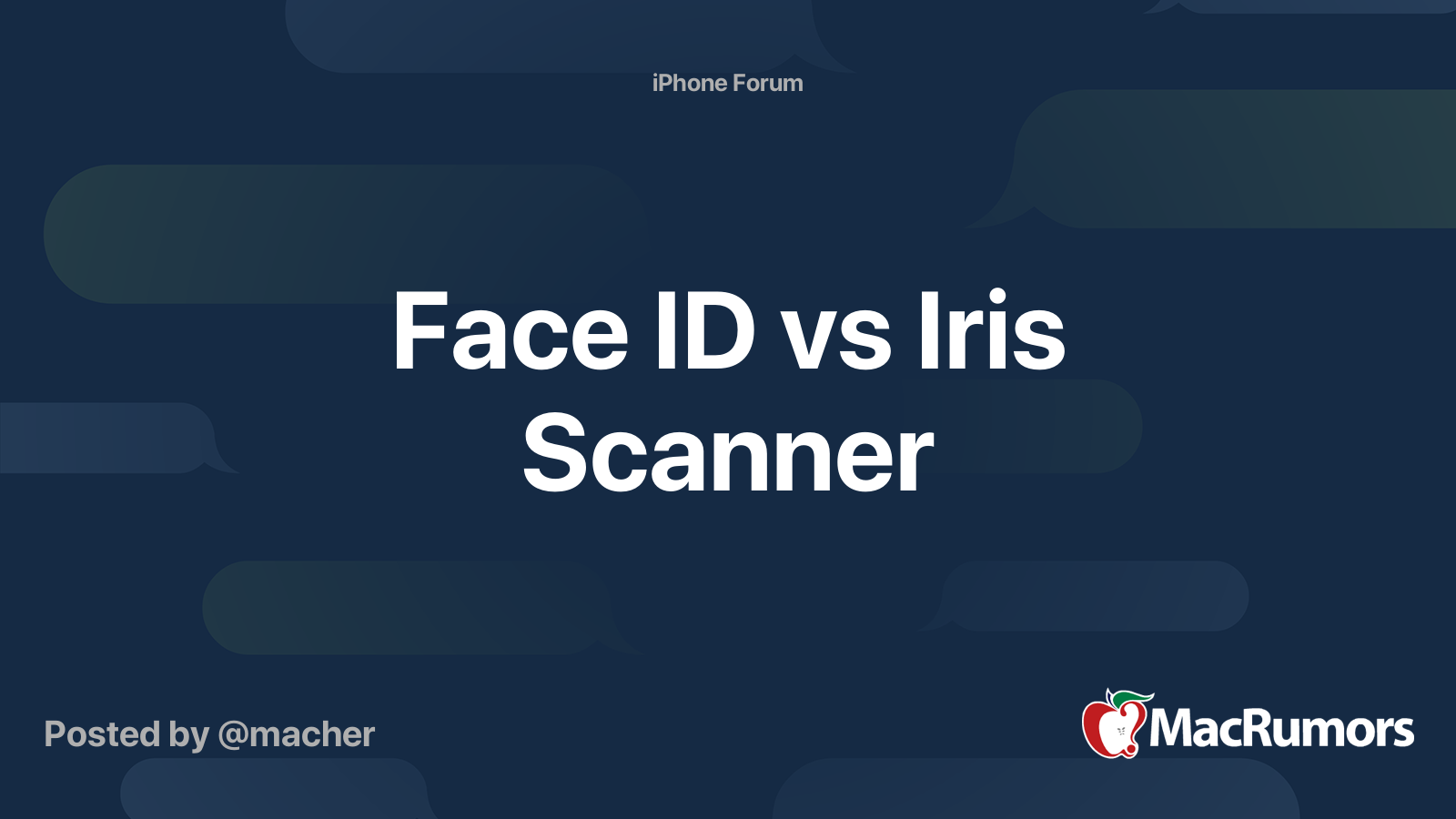 Face ID vs Iris Scanner MacRumors Forums