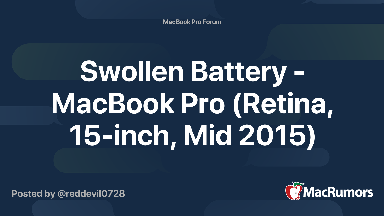 Swollen Battery Macbook Pro Retina 15 Inch Mid 15 Macrumors Forums