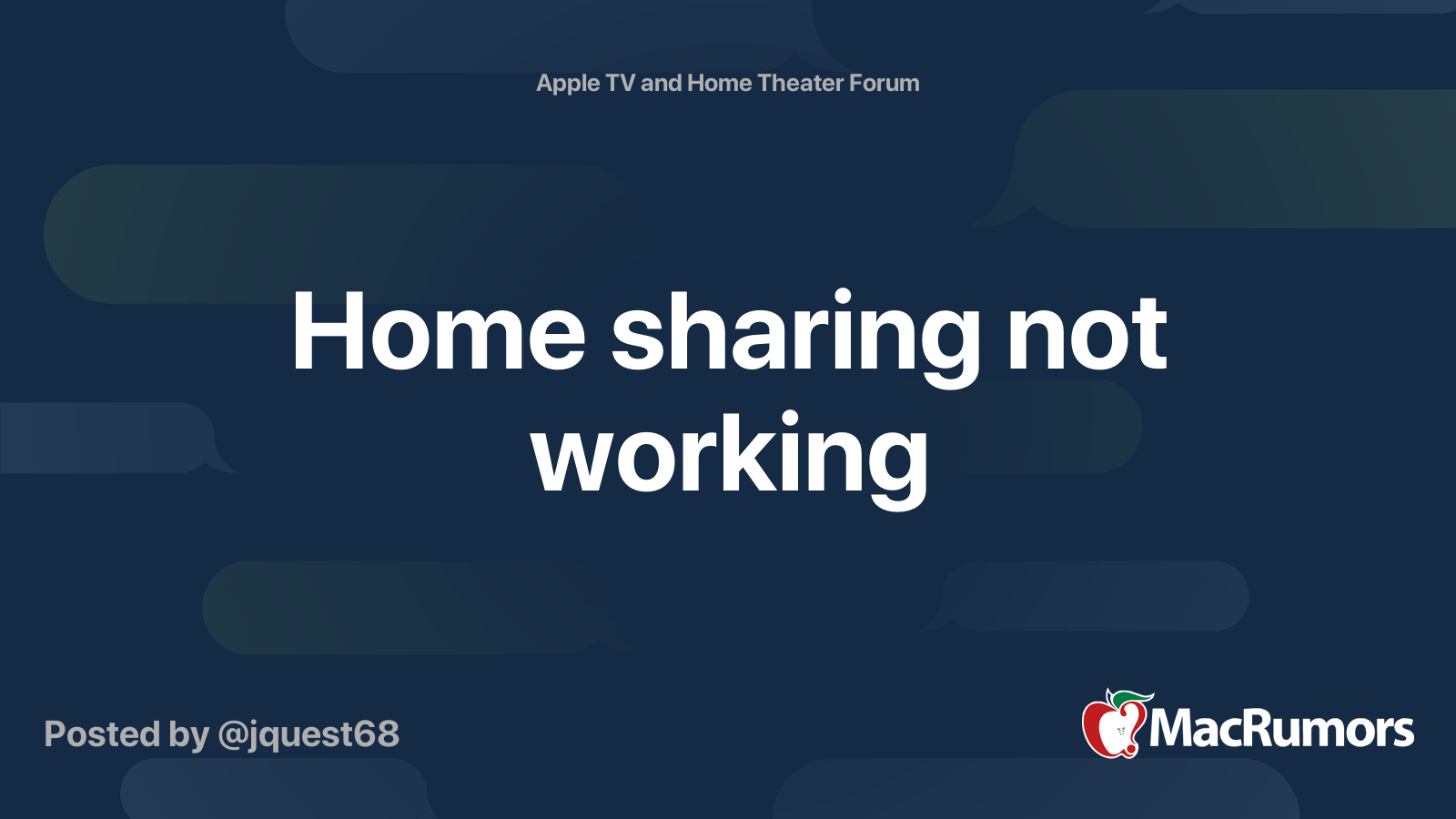 Home sharing not working | MacRumors Forums