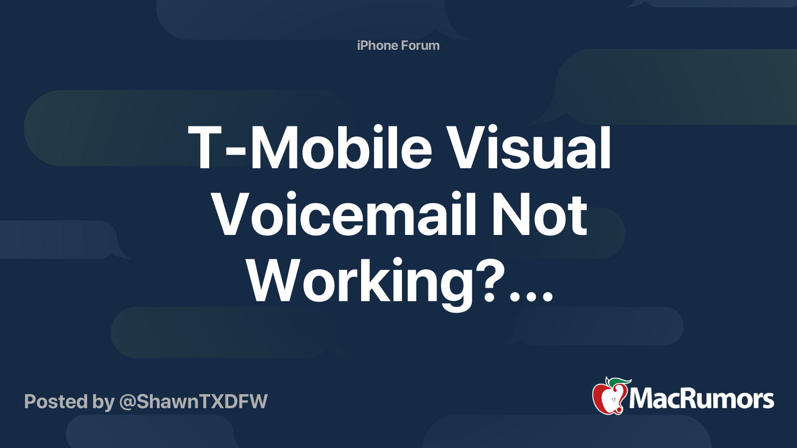 T mobile visual voicemail not working macrumors forums