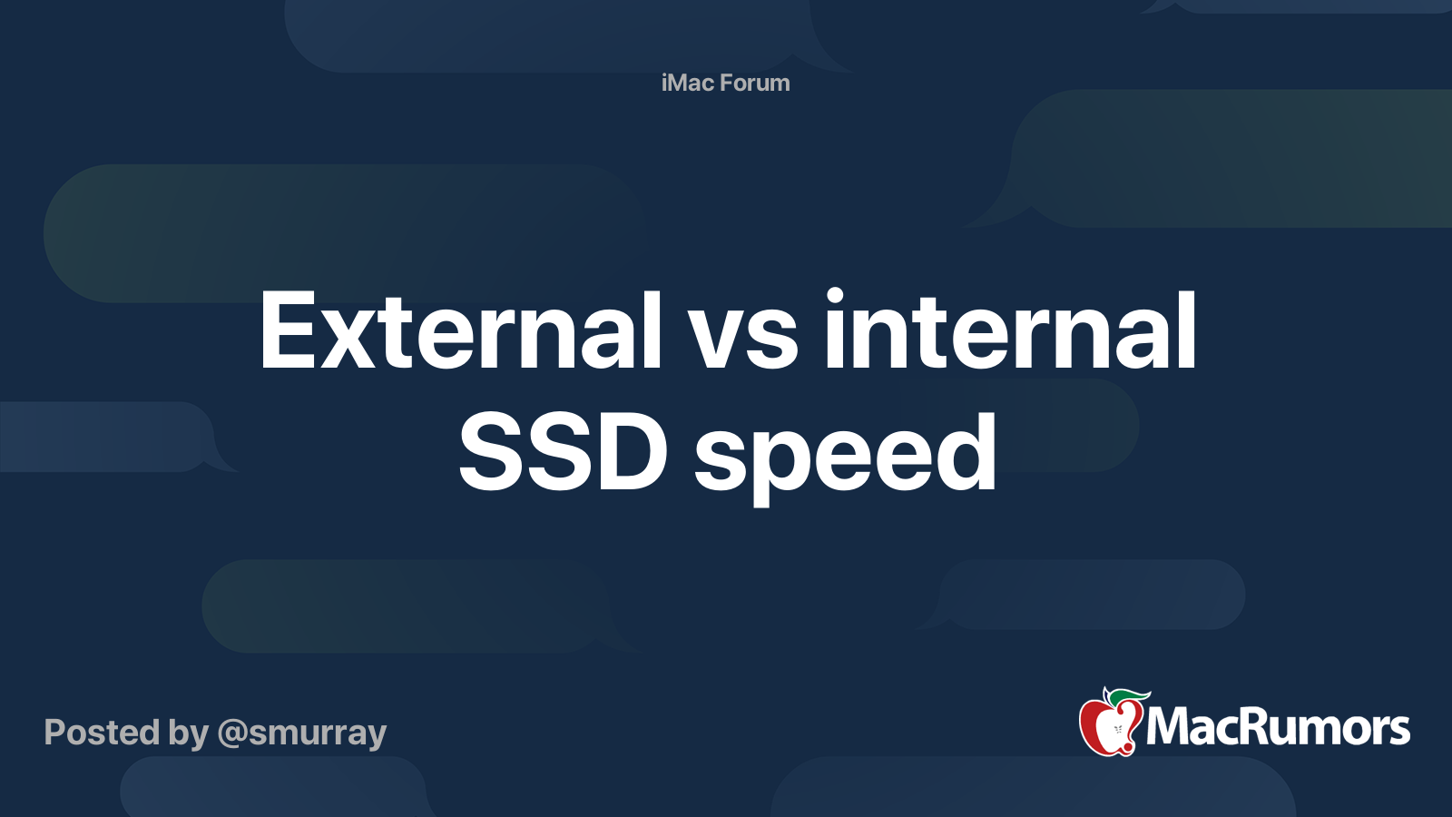External vs internal SSD speed MacRumors Forums