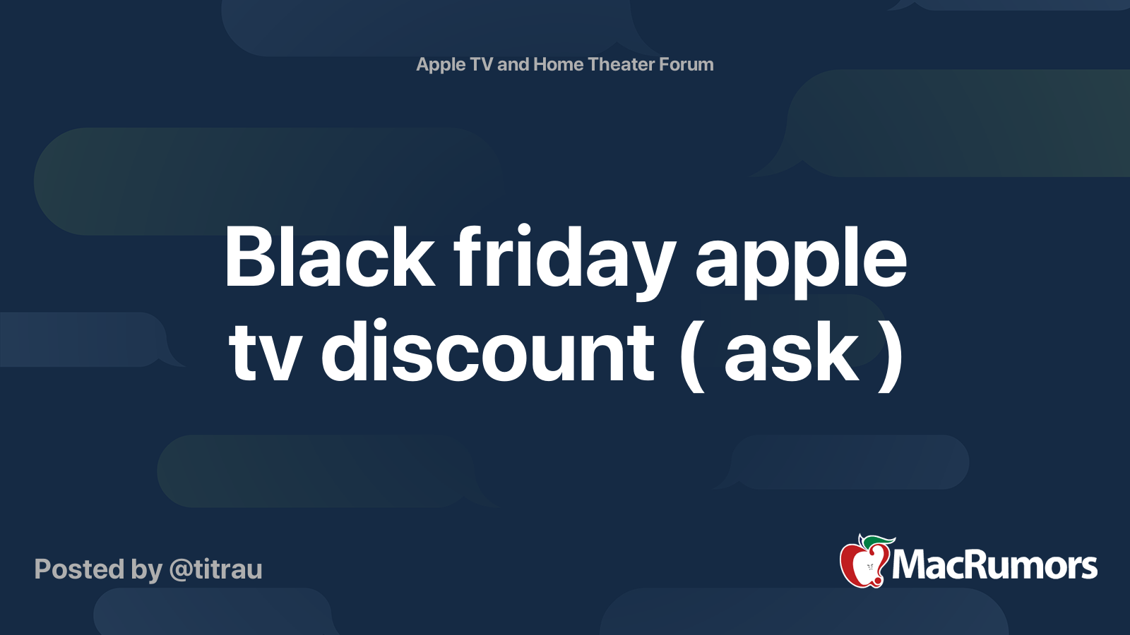 Black friday apple tv discount ( ask ) MacRumors Forums