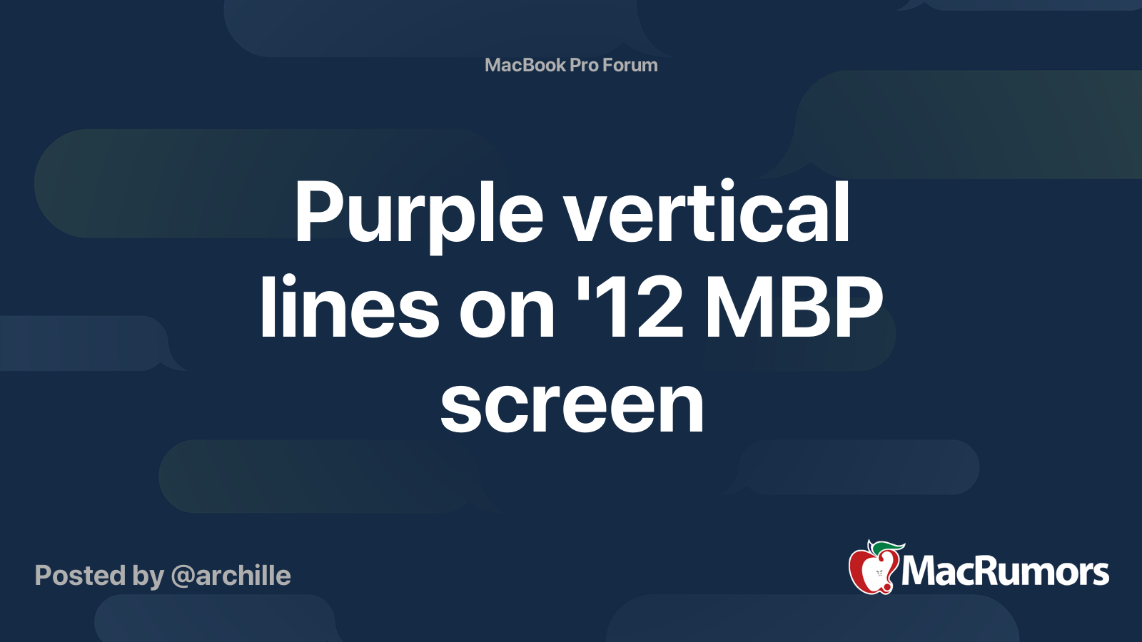 Purple vertical lines on '12 MBP screen MacRumors Forums