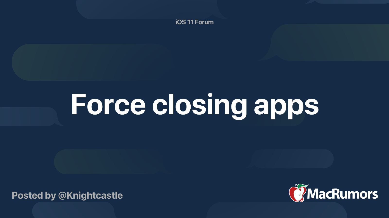 Force closing apps | MacRumors Forums