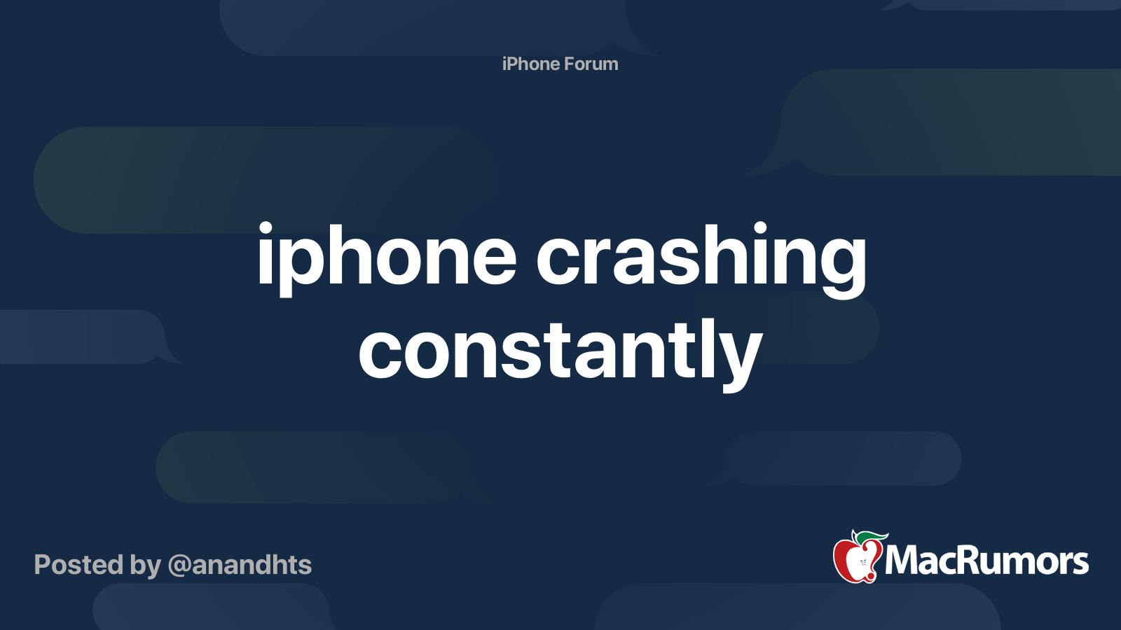 iphone crashing constantly | MacRumors Forums