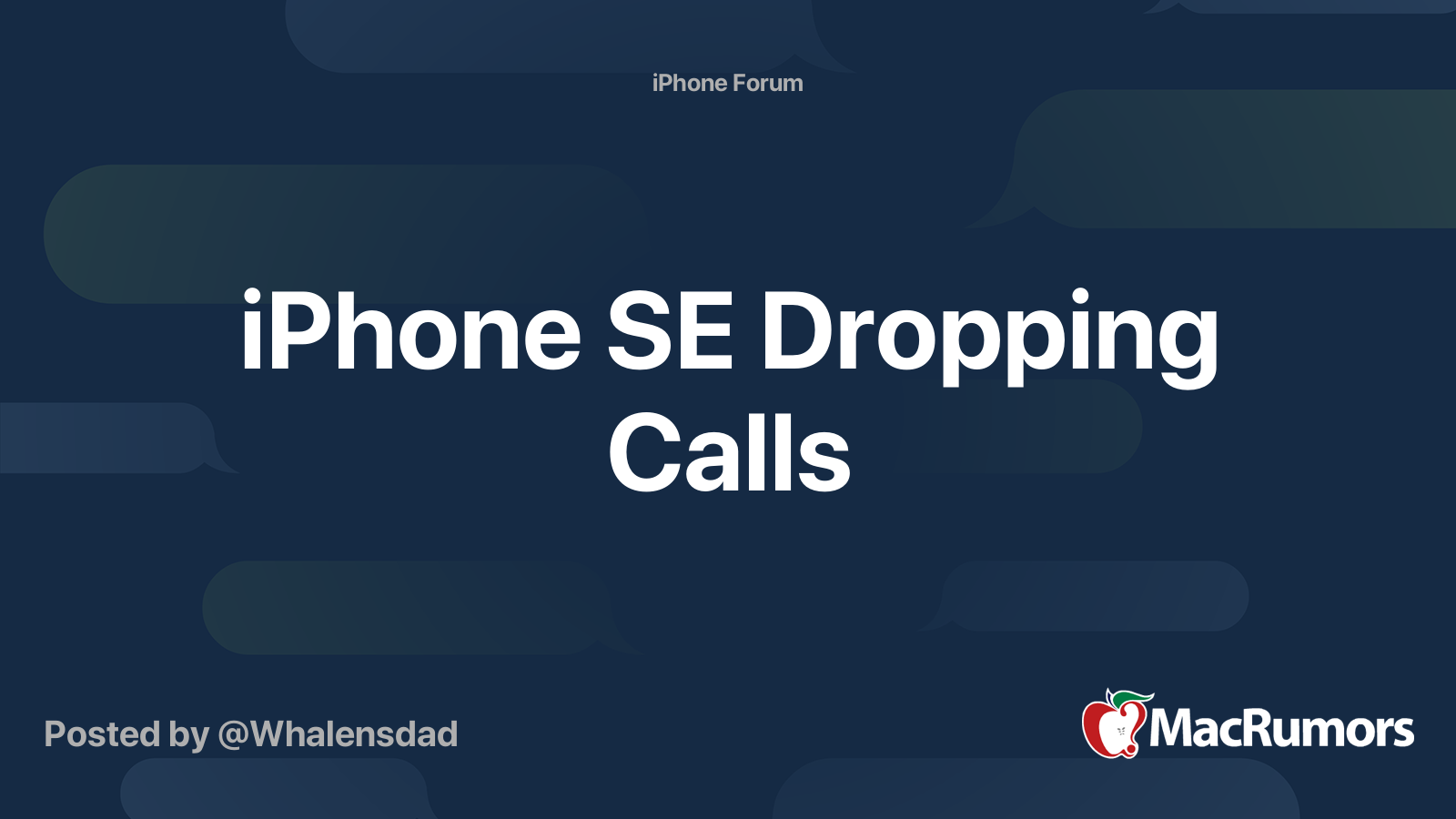 IPhone SE Dropping Calls MacRumors Forums