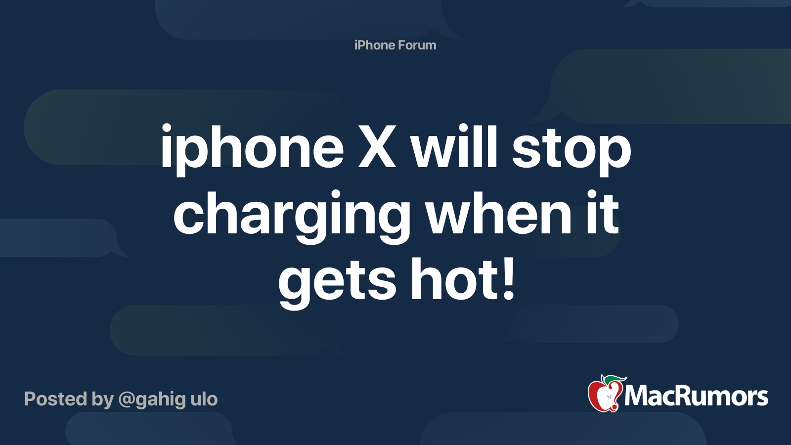 iphone X will stop charging when it gets hot! | MacRumors Forums