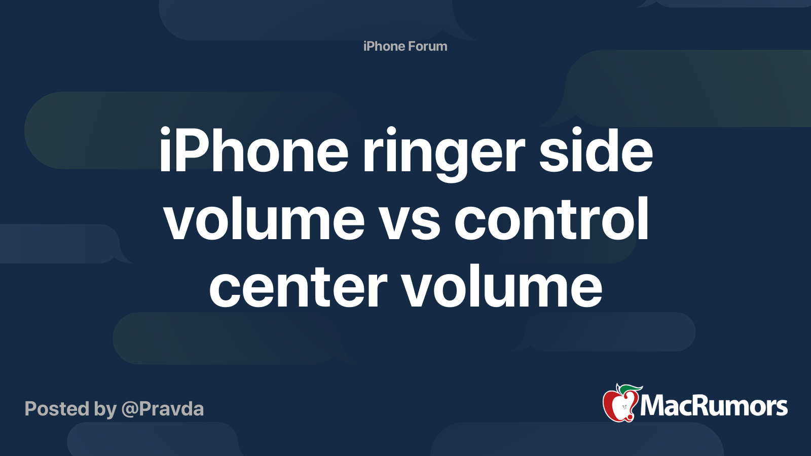iPhone ringer side volume vs control center volume | MacRumors Forums