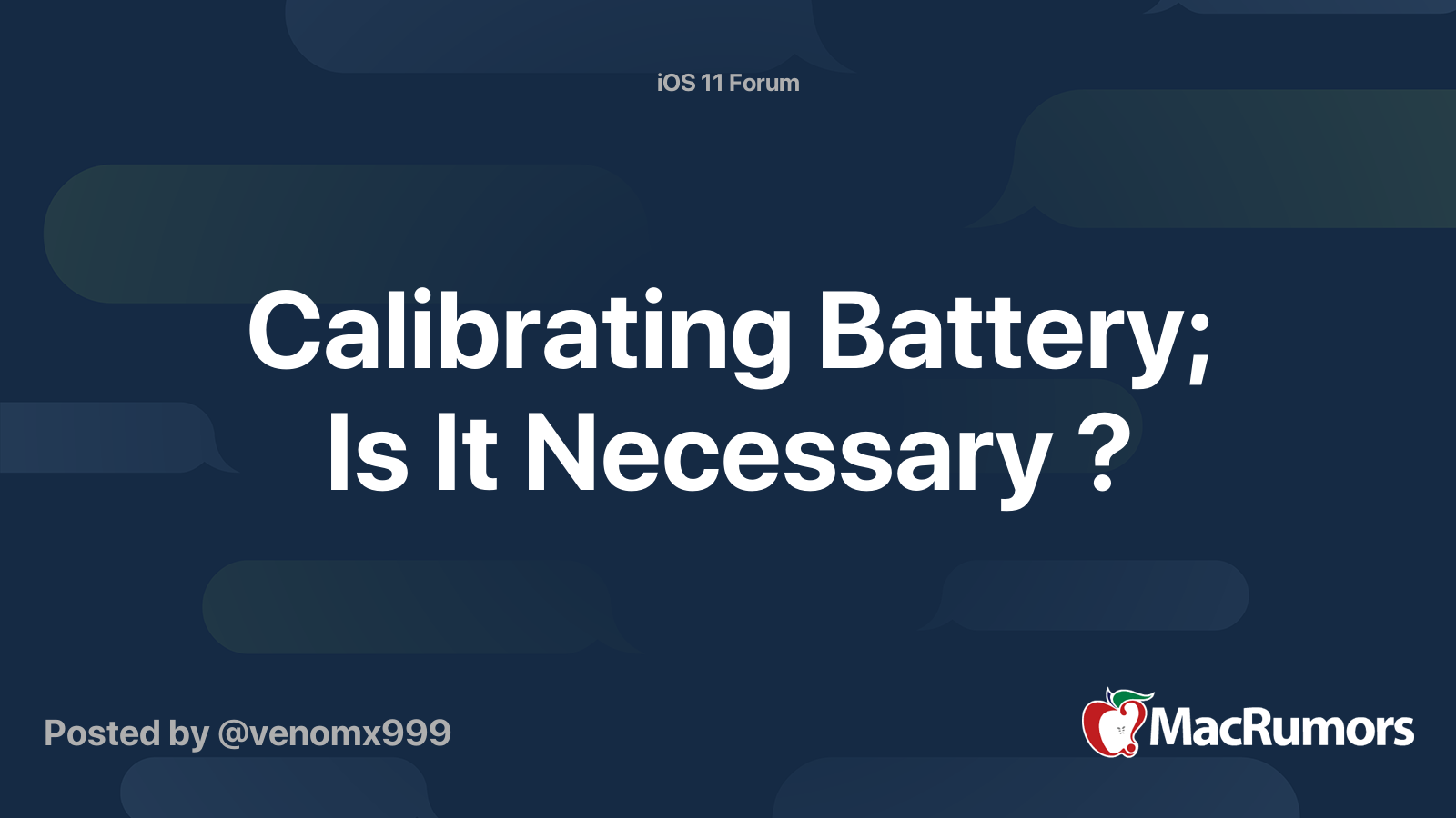 Calibrating Battery; Is It Necessary ? | MacRumors Forums