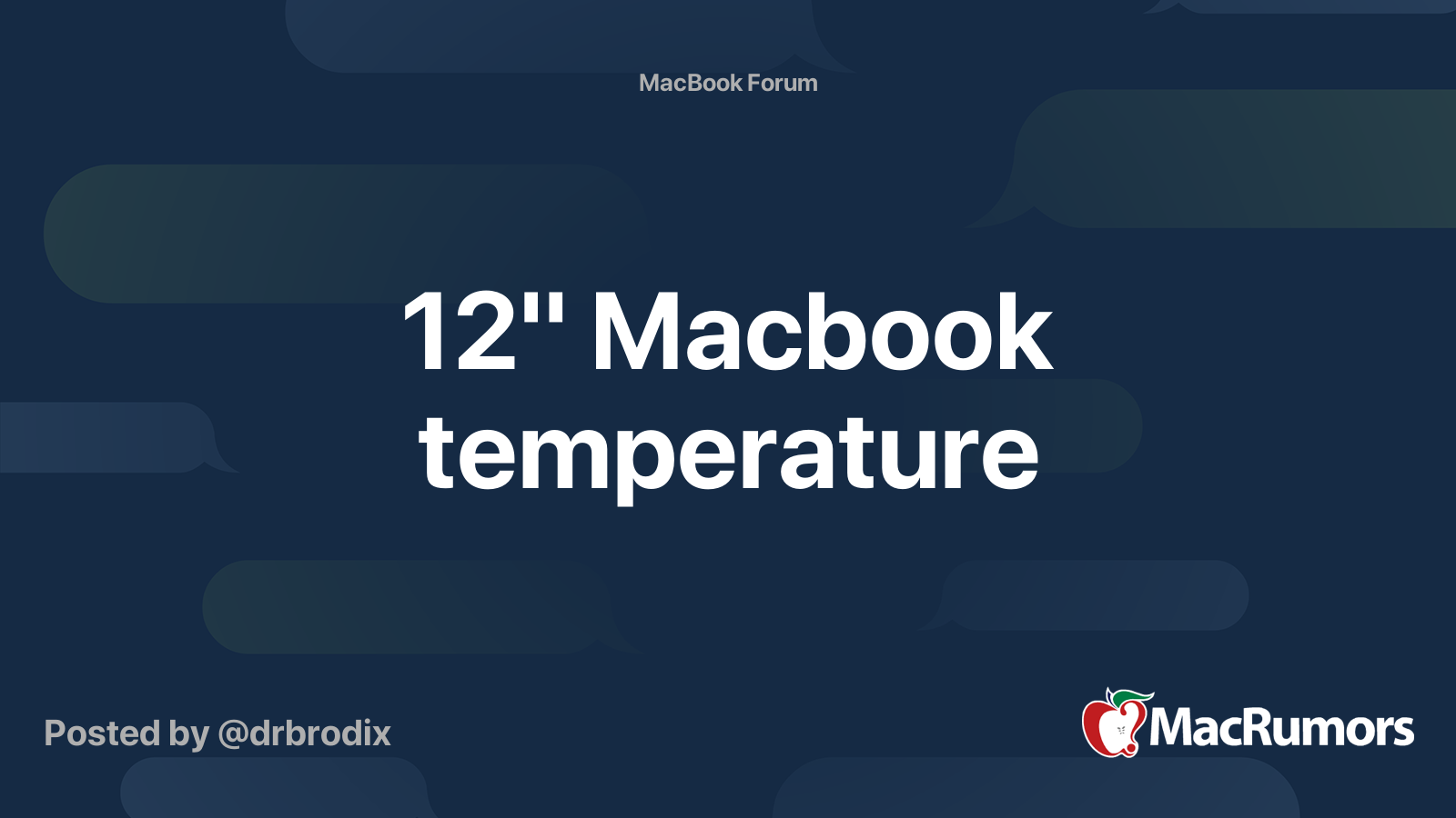 12" Macbook temperature MacRumors Forums