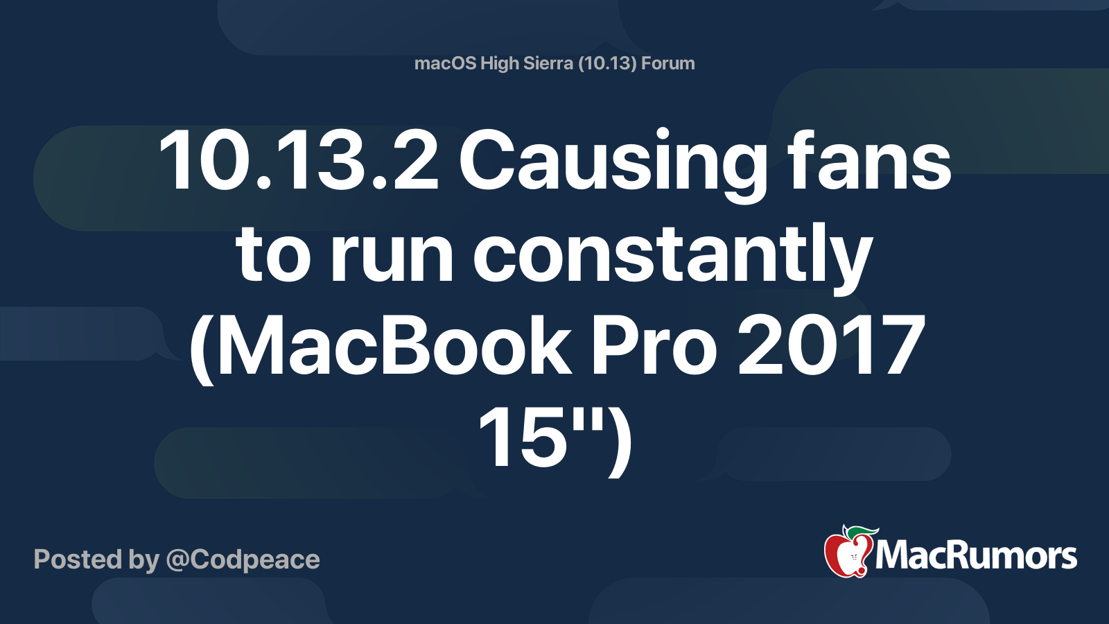 10.13.2 Causing fans to run constantly (MacBook Pro 2017 15