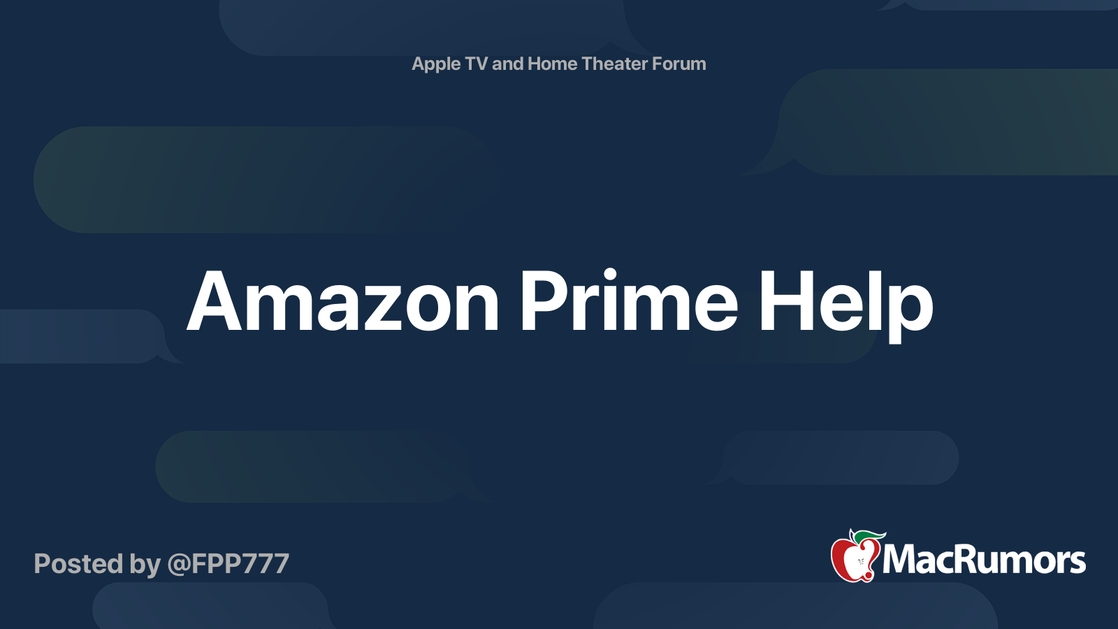 Amazon Prime Help MacRumors Forums