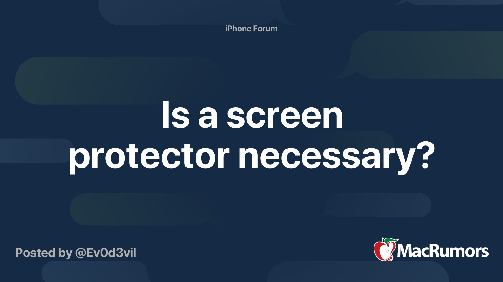 Is a screen protector necessary? MacRumors Forums