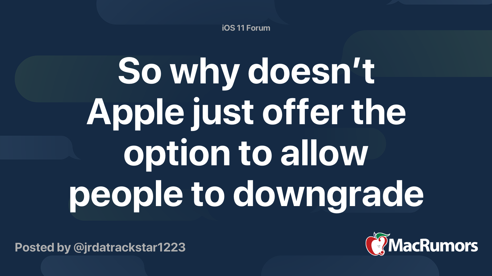 So why doesn’t Apple just offer the option to allow people to downgrade