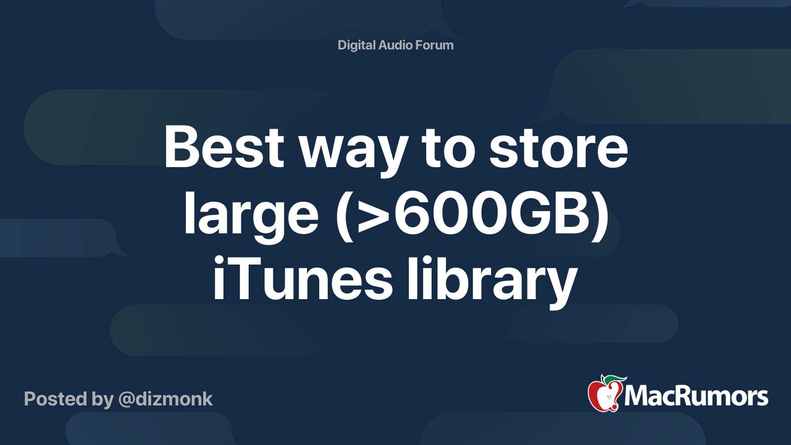 Best way to store large (>600GB) iTunes library MacRumors Forums