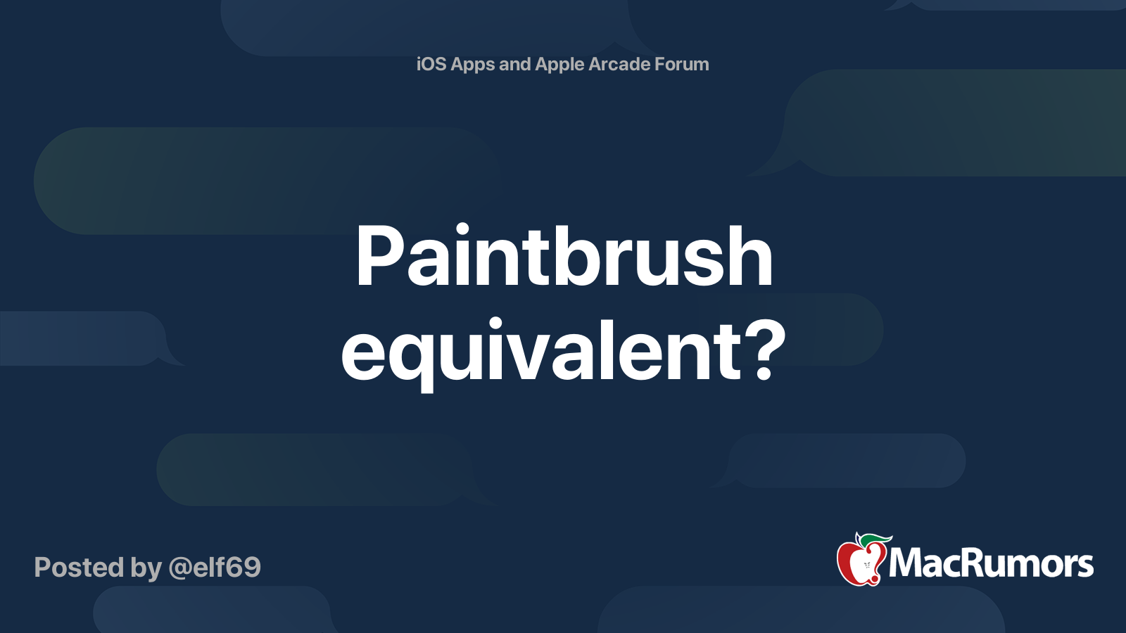 Paintbrush equivalent? MacRumors Forums