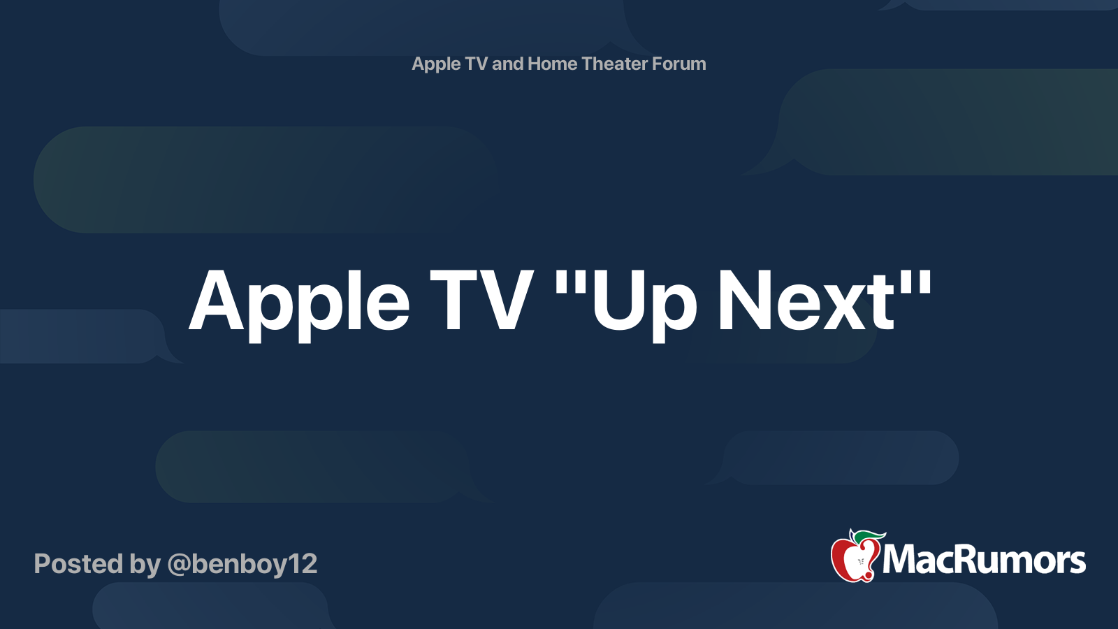 Apple TV "Up Next" MacRumors Forums