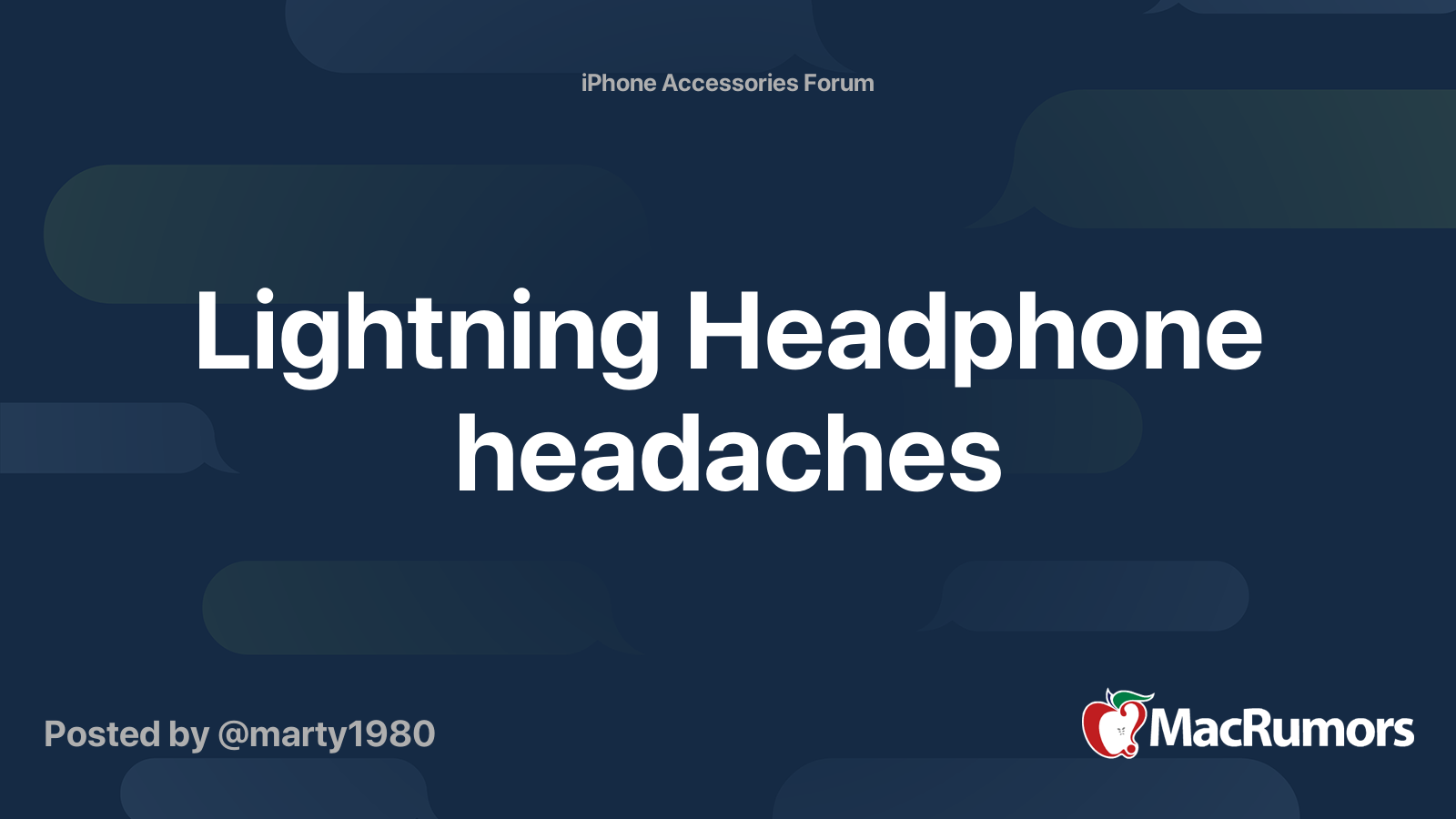 Lightning Headphone headaches MacRumors Forums