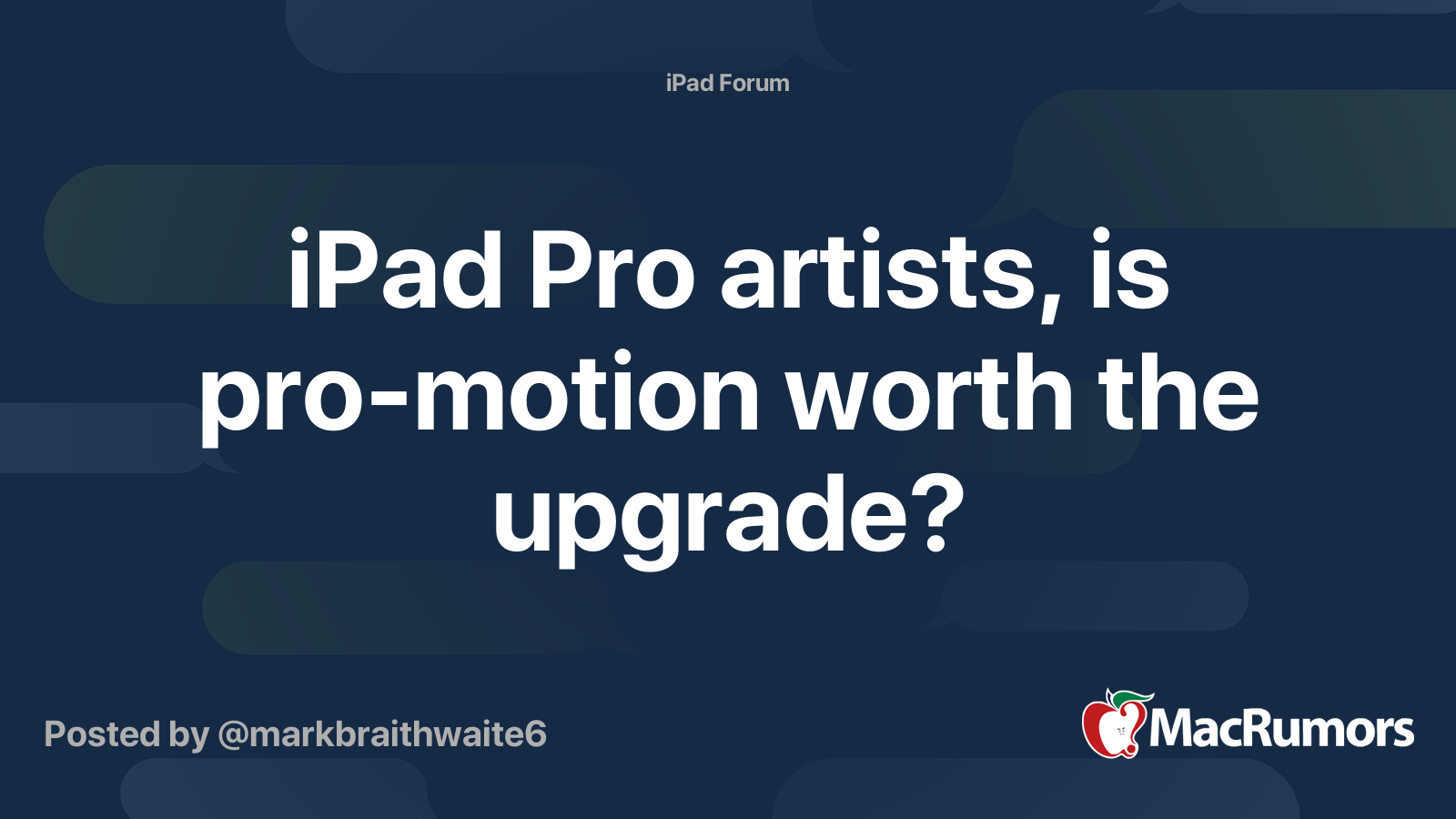 iPad Pro artists, is promotion worth the upgrade? MacRumors Forums
